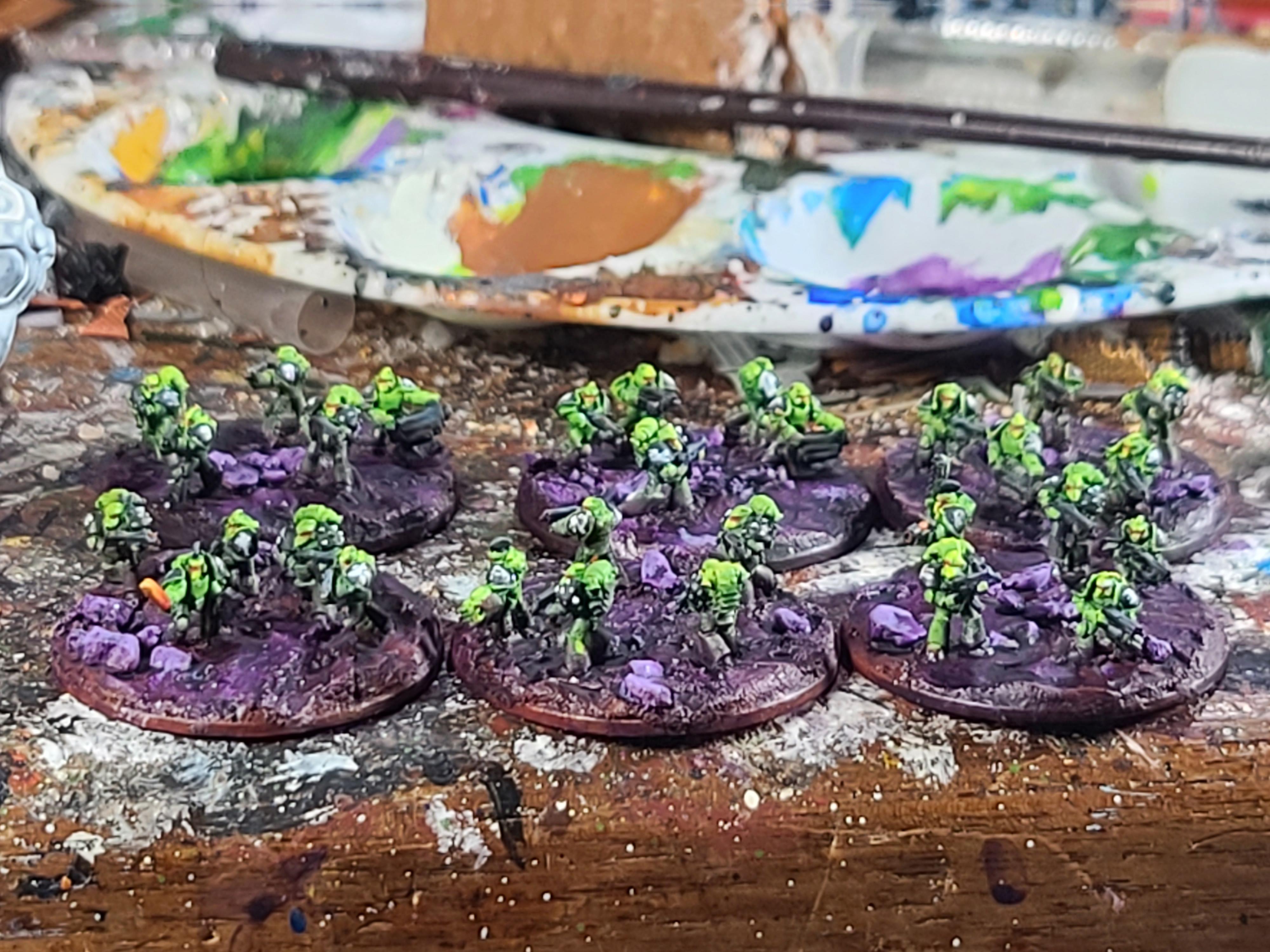 6mm, Affray Squad, Epic, Milliput Bases, Space Marines, Tactical Squad, Vanguard Miniatures, Warhammer 40,000, Warhammer Fantasy