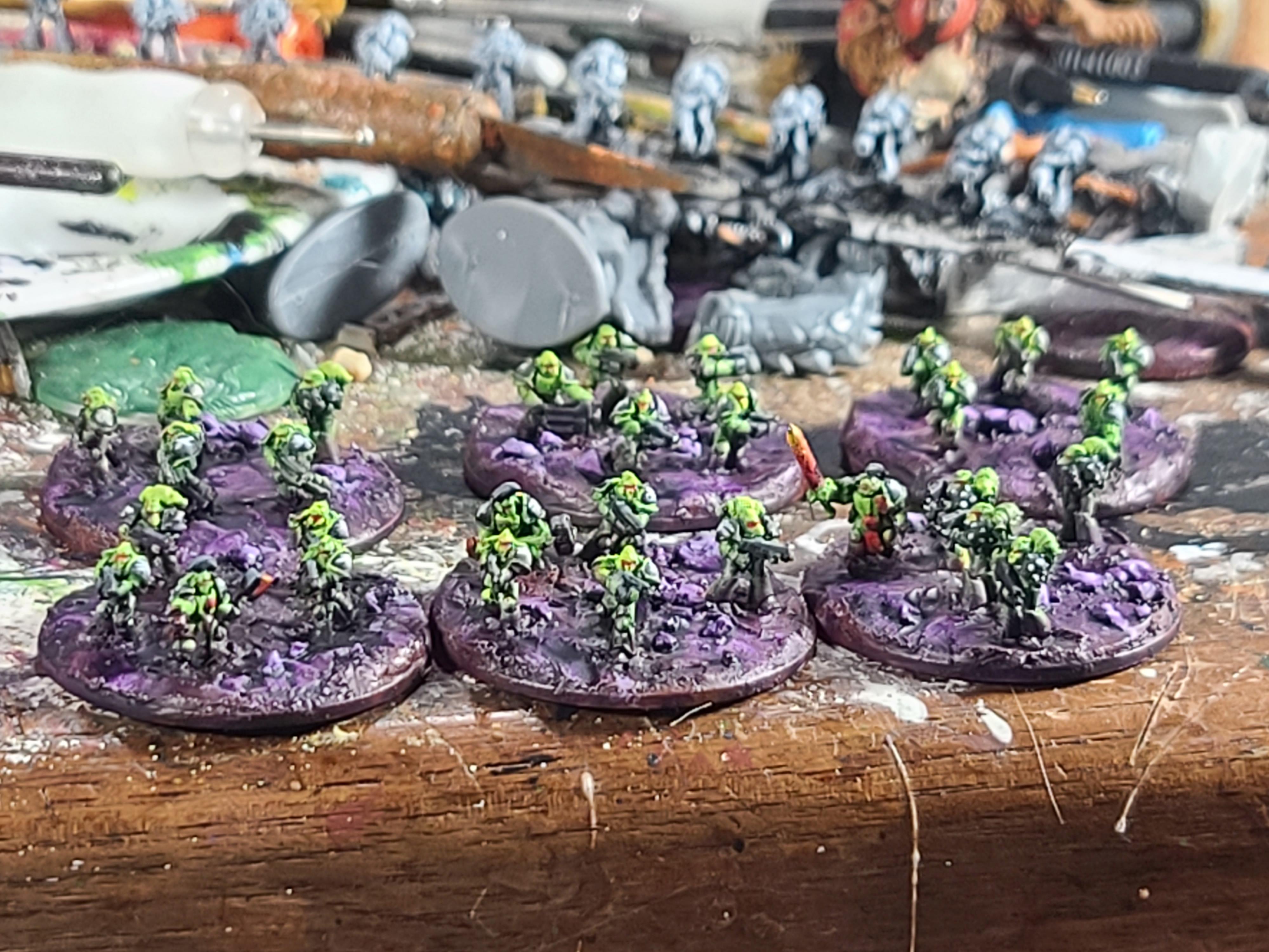 6mm, Affray Squad, Epic, Milliput Bases, Space Marines, Tactical Squad, Vanguard Miniatures, Warhammer 40,000, Warhammer Fantasy