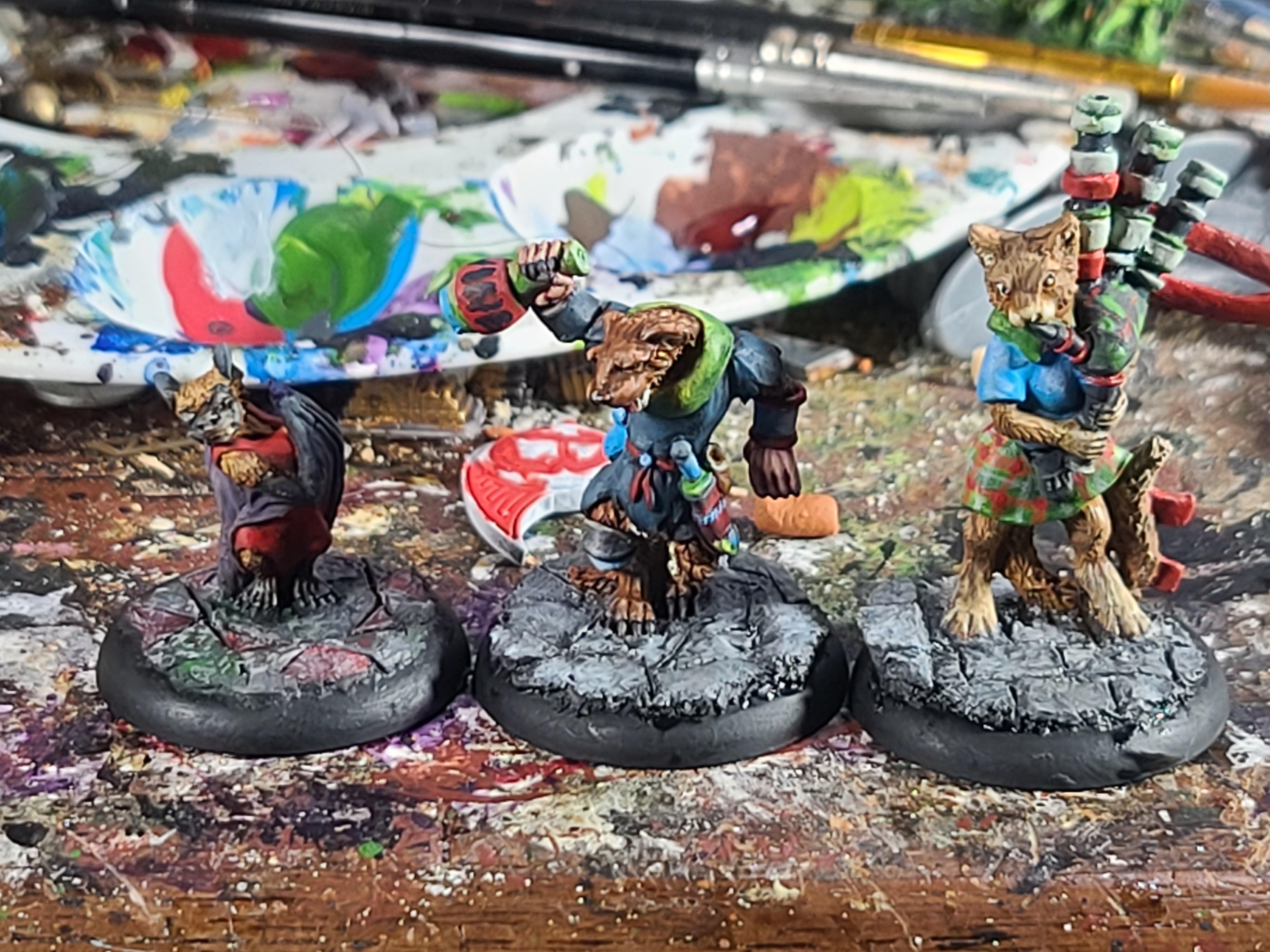 28mm, Animal Adventurers, Bagpipes, Bat, Burrows And Badgers, Cat, Dungeons And Dragons, Oathsworn Miniatures, Tartan, Weasel