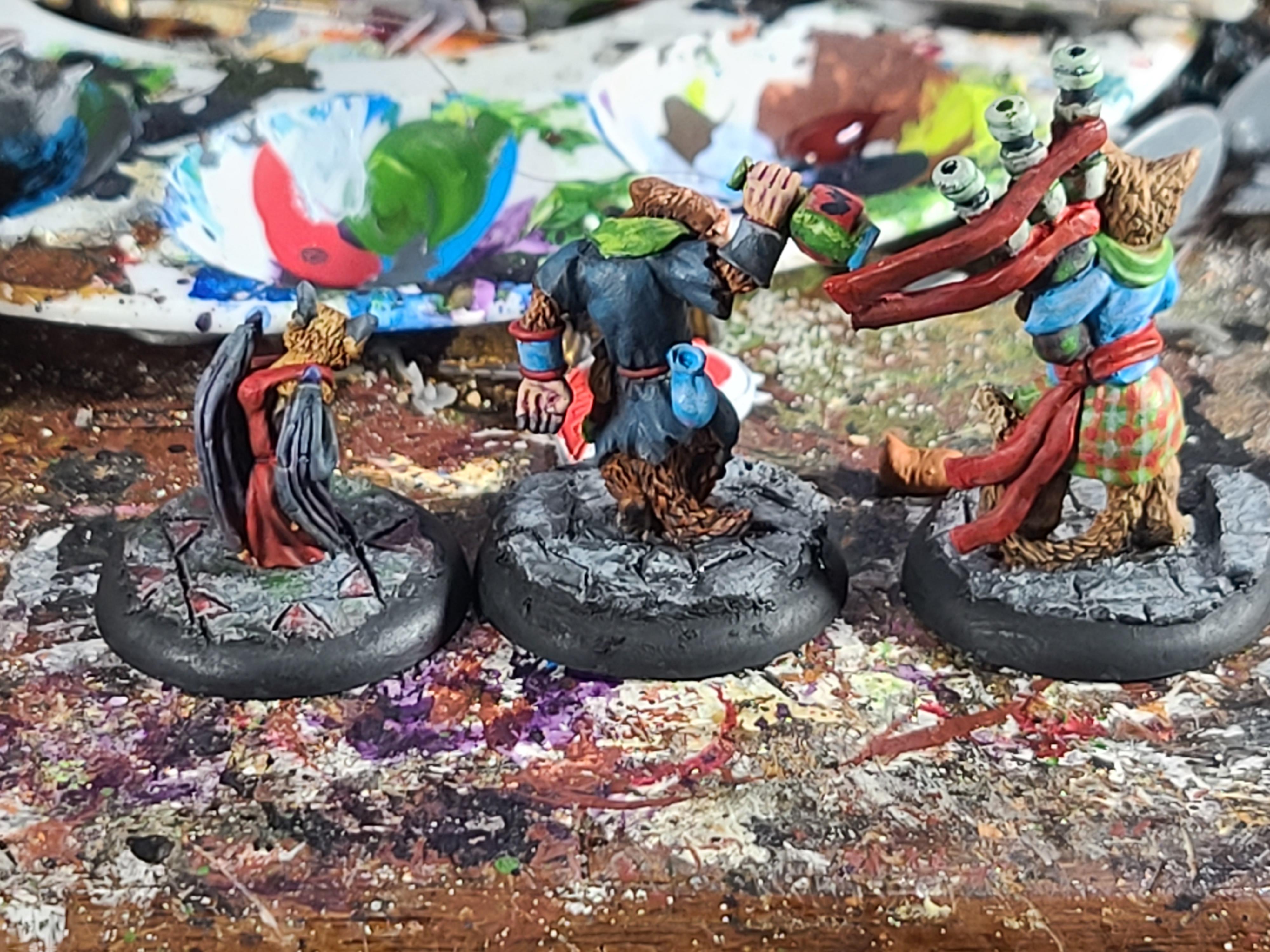 28mm, Animal Adventurers, Bagpipes, Bat, Burrows And Badgers, Cat, Dungeons And Dragons, Oathsworn Miniatures, Tartan, Weasel