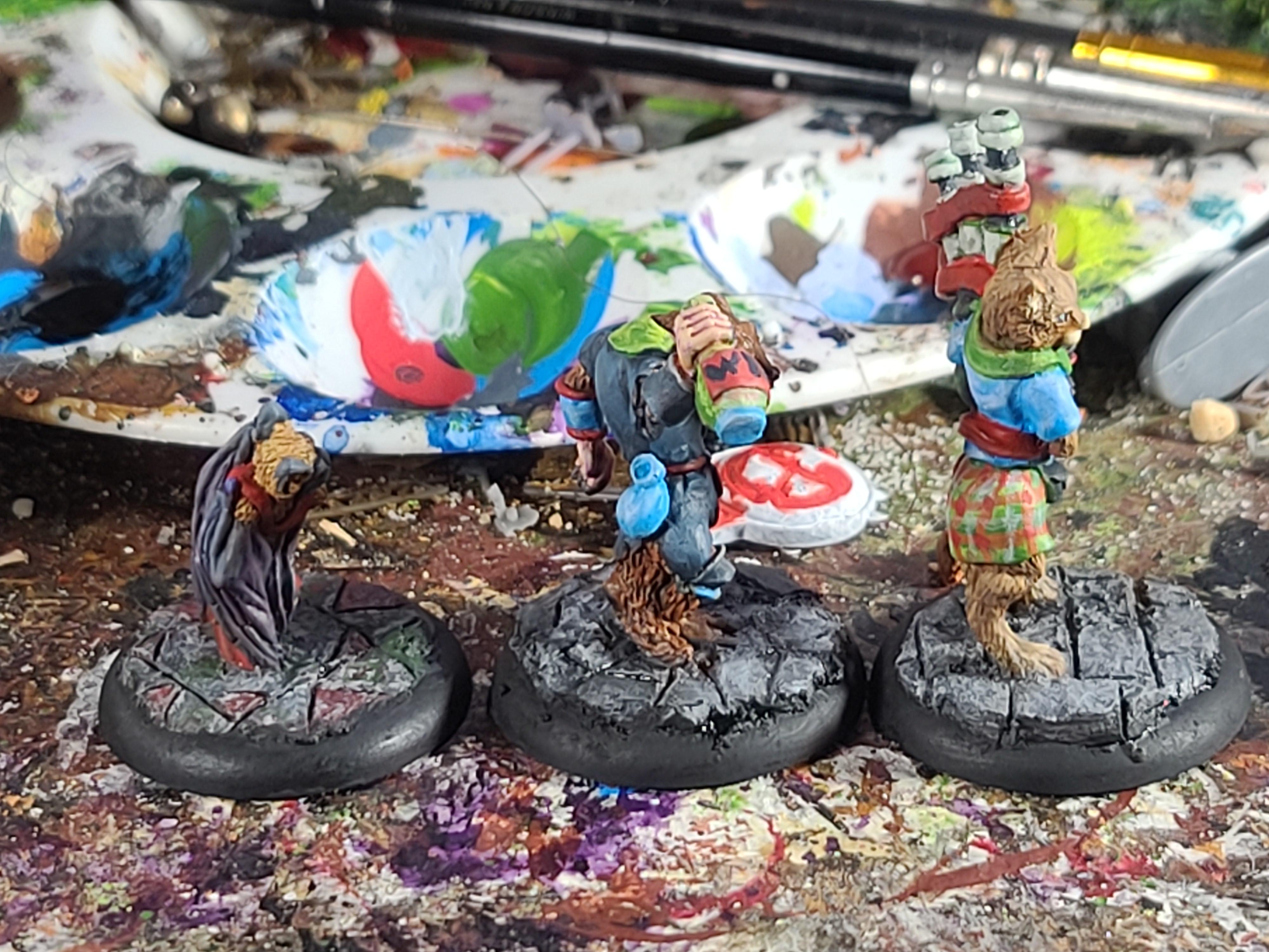 28mm, Animal Adventurers, Bagpipes, Bat, Burrows And Badgers, Cat, Dungeons And Dragons, Oathsworn Miniatures, Tartan, Weasel