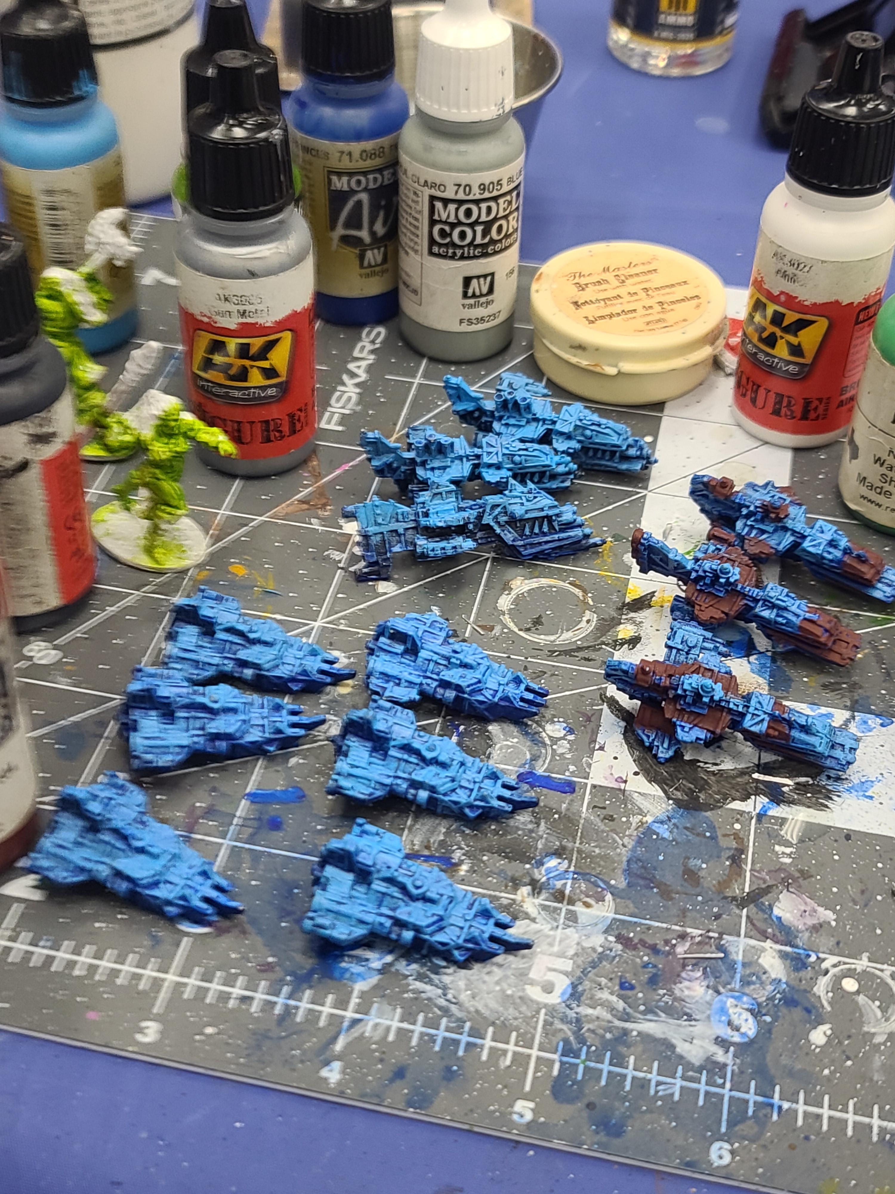 Battlefleet Gothic, Brute Ramships, Escorts, Games Workshop, Metal, Onslaught Gunships, Orks, Savage Gunships