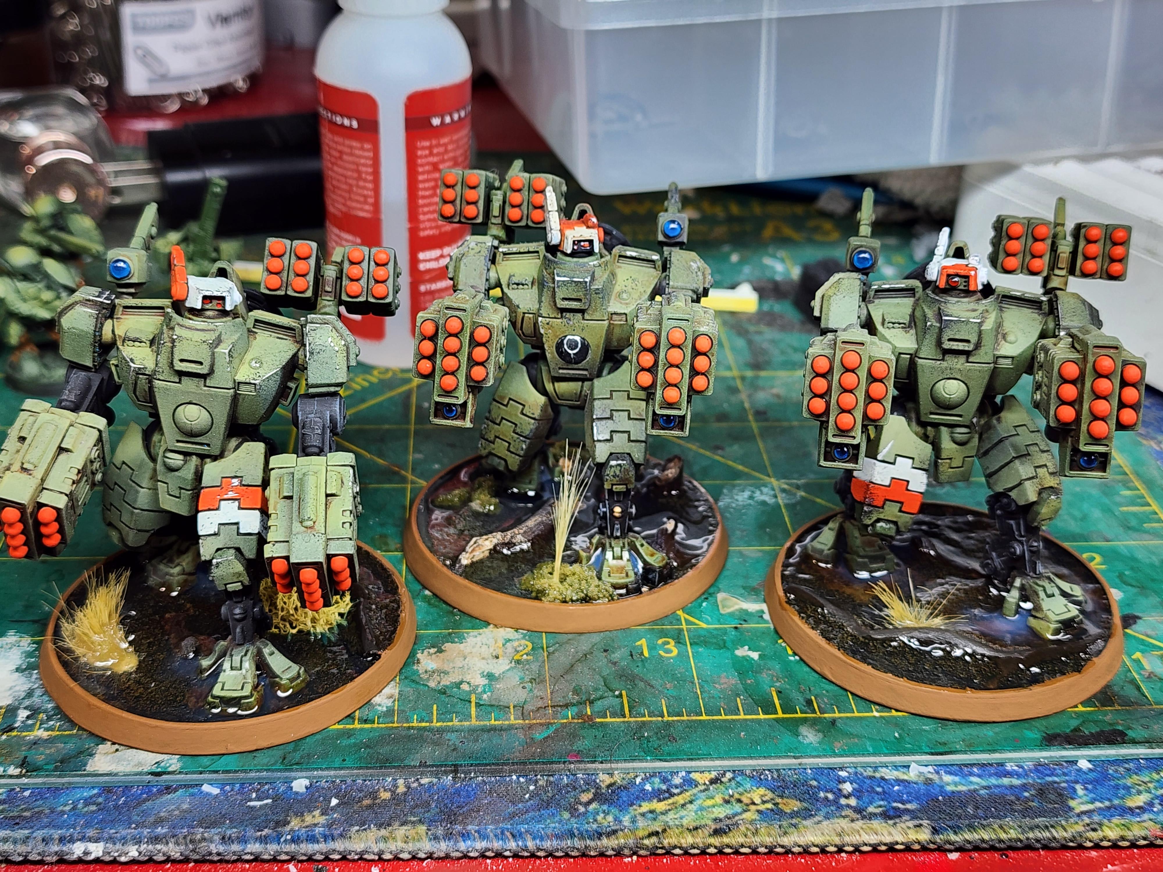 Broadside Battlesuits, Green, Missiles, Orange, Tau, Water Effects
