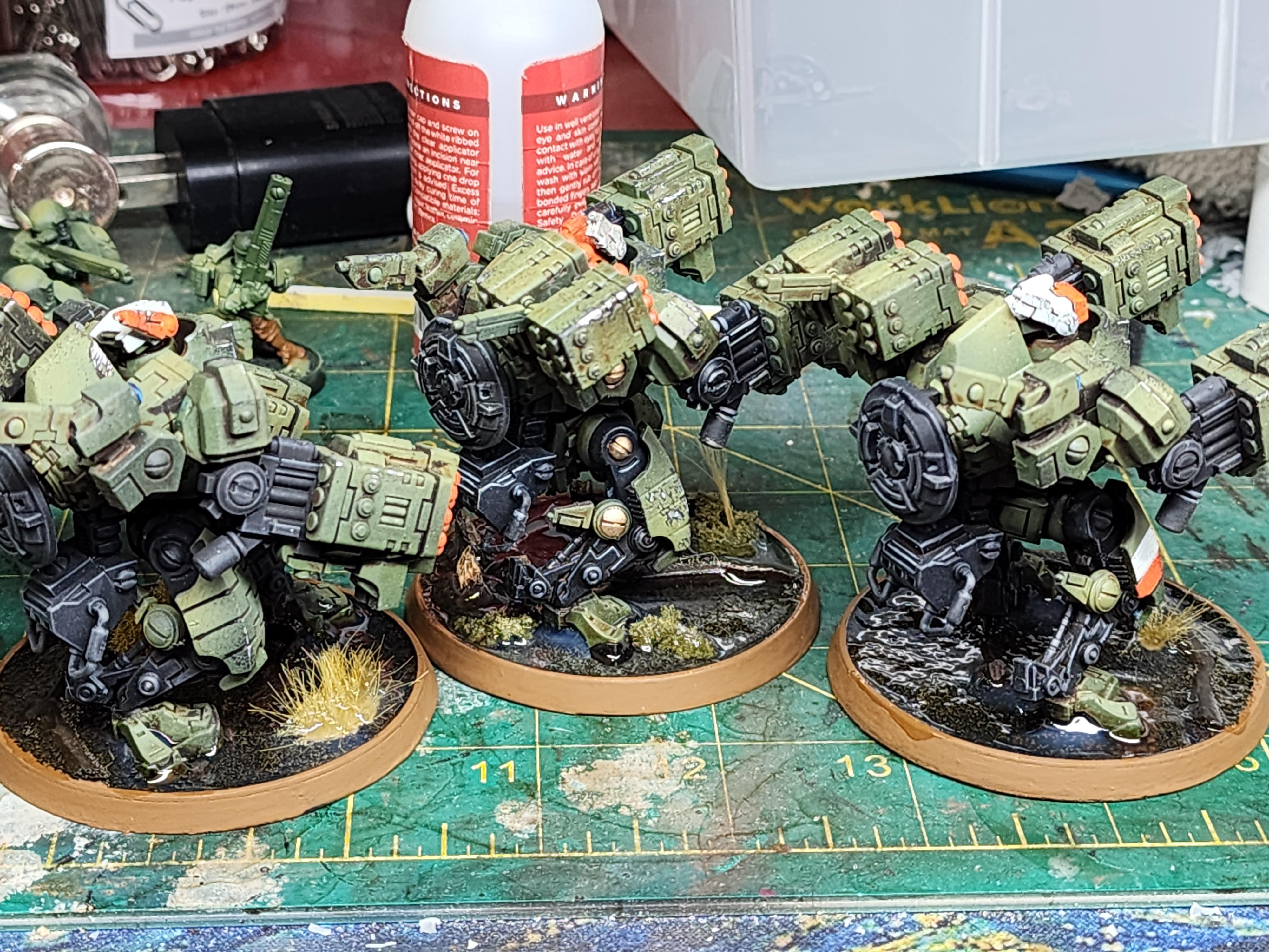 Broadside Battlesuits, Green, Missiles, Orange, Tau, Water Effects
