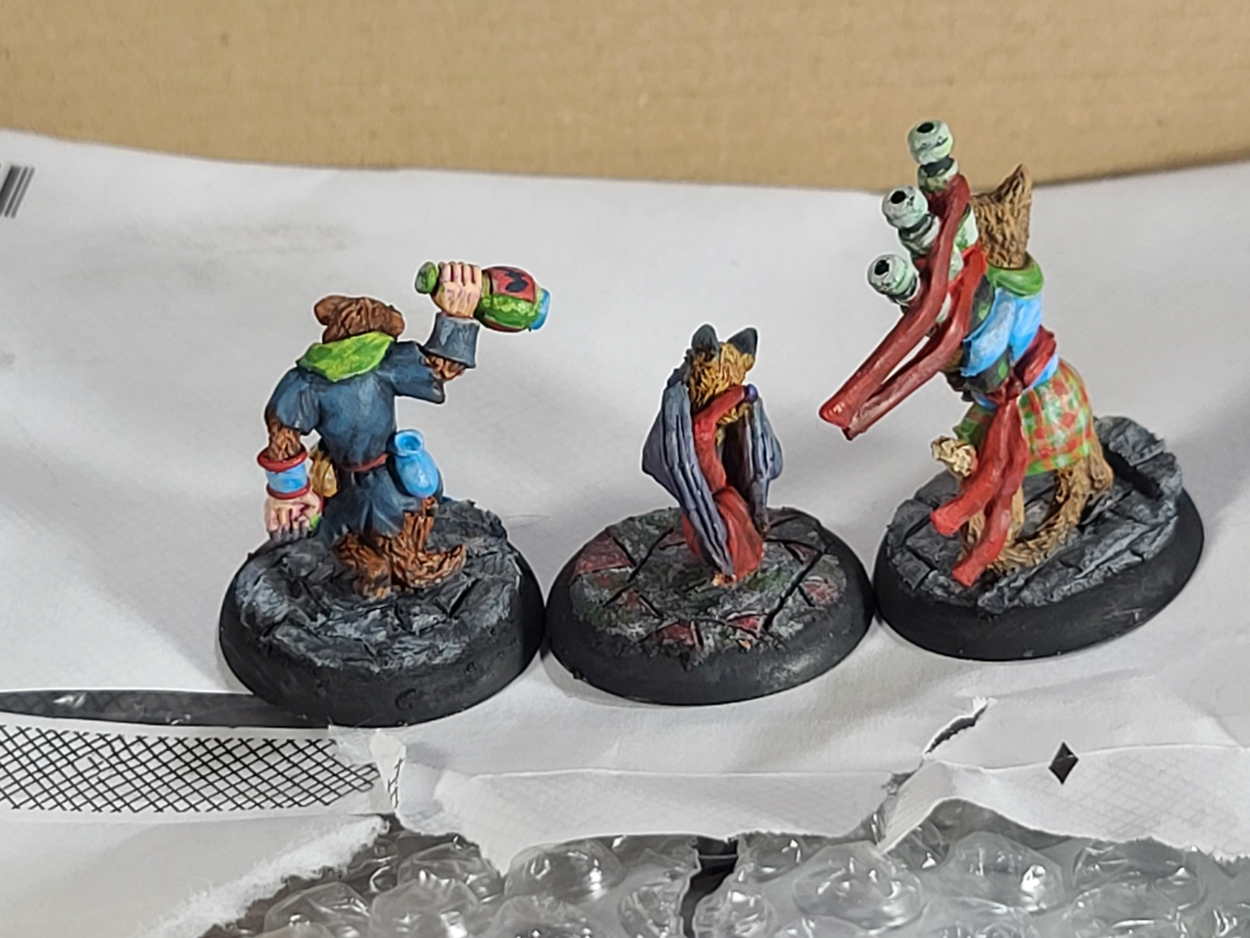 Animal Adventurers, Bat, Burrows And Badgers, Cat, Drunkard, Dungeons And Dragons, Metal, Milliput Base, Oathsworn Miniatures, Piper, Weasel