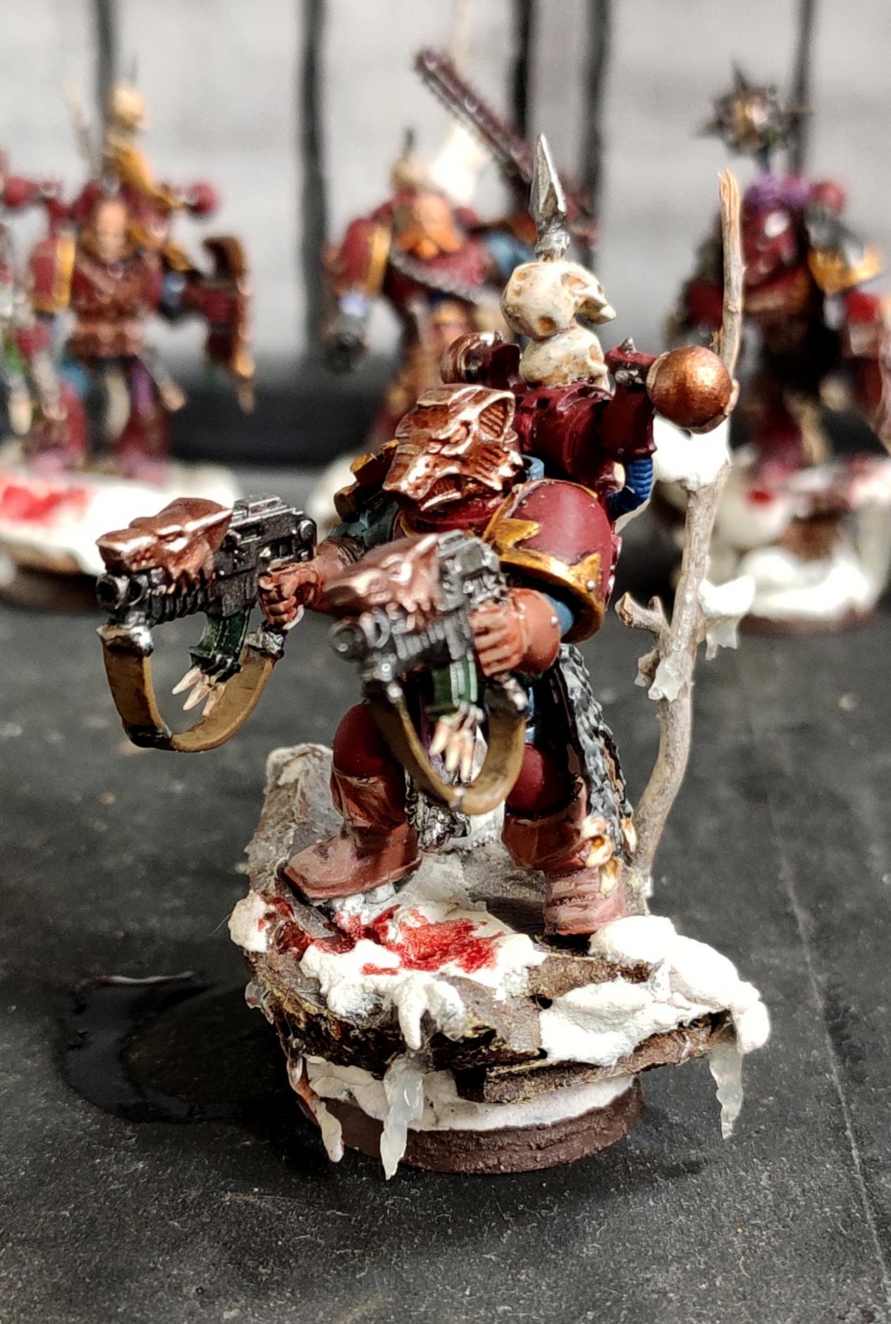 Berserk, Berserkers, Berzerker, Blood For The Blood God, Blood Wolves, Bolter, Chaos, Chaos Space Marines, Coconut, Conversion, Heresy, Heretic Astartes, Infantry, Khorne, Khorne Wolves, Kitbash, Regiment, Skulls For Skull Throne, Snow, Space Wolves, Traitor Legions, Trophy, Warhammer 40,000