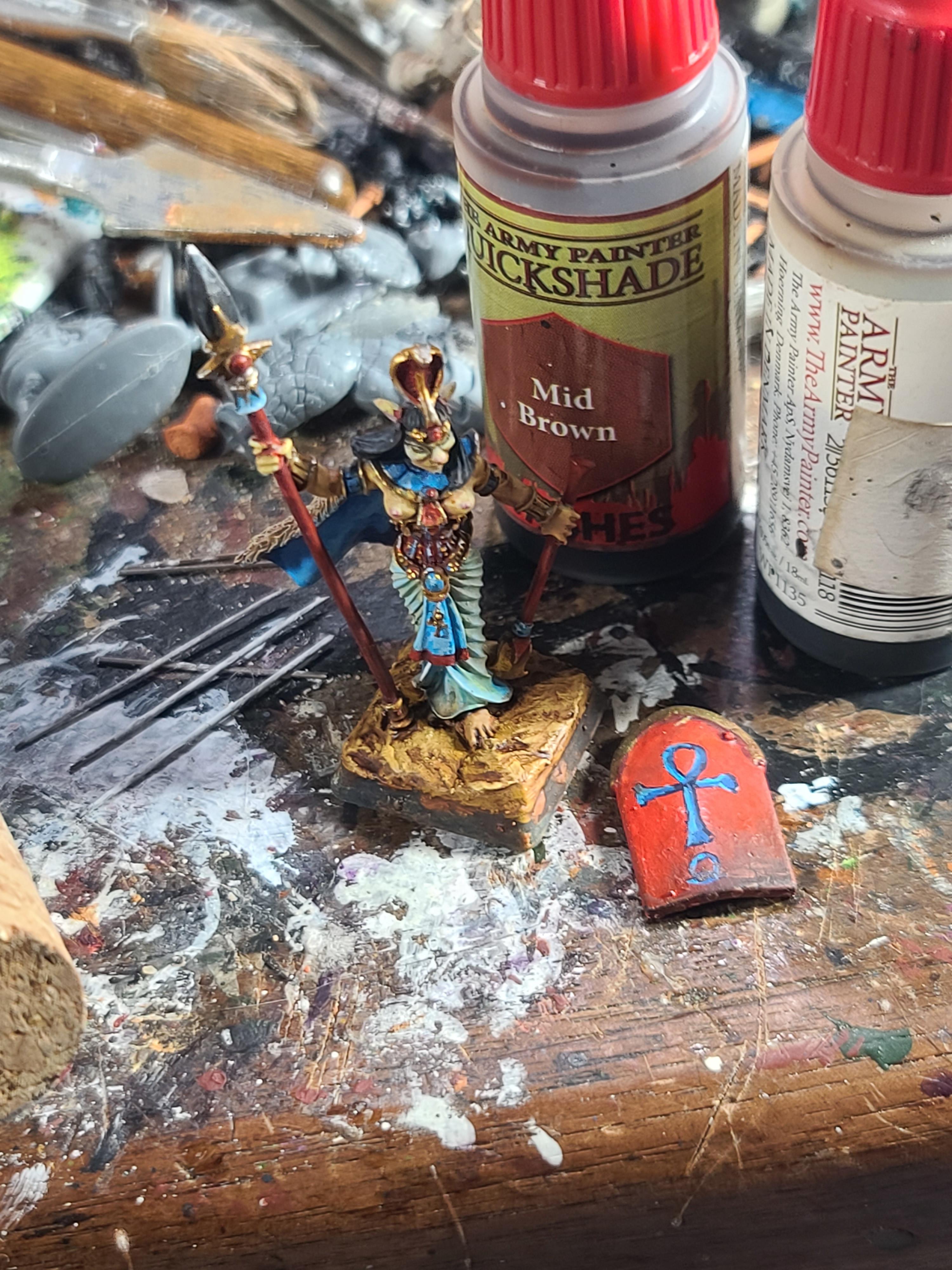 3d Printed Shield, Basti, Crocodile Games, Exposed Breasts, Freehand, Harbinger, Of Aegyptus, Topless, Wargods