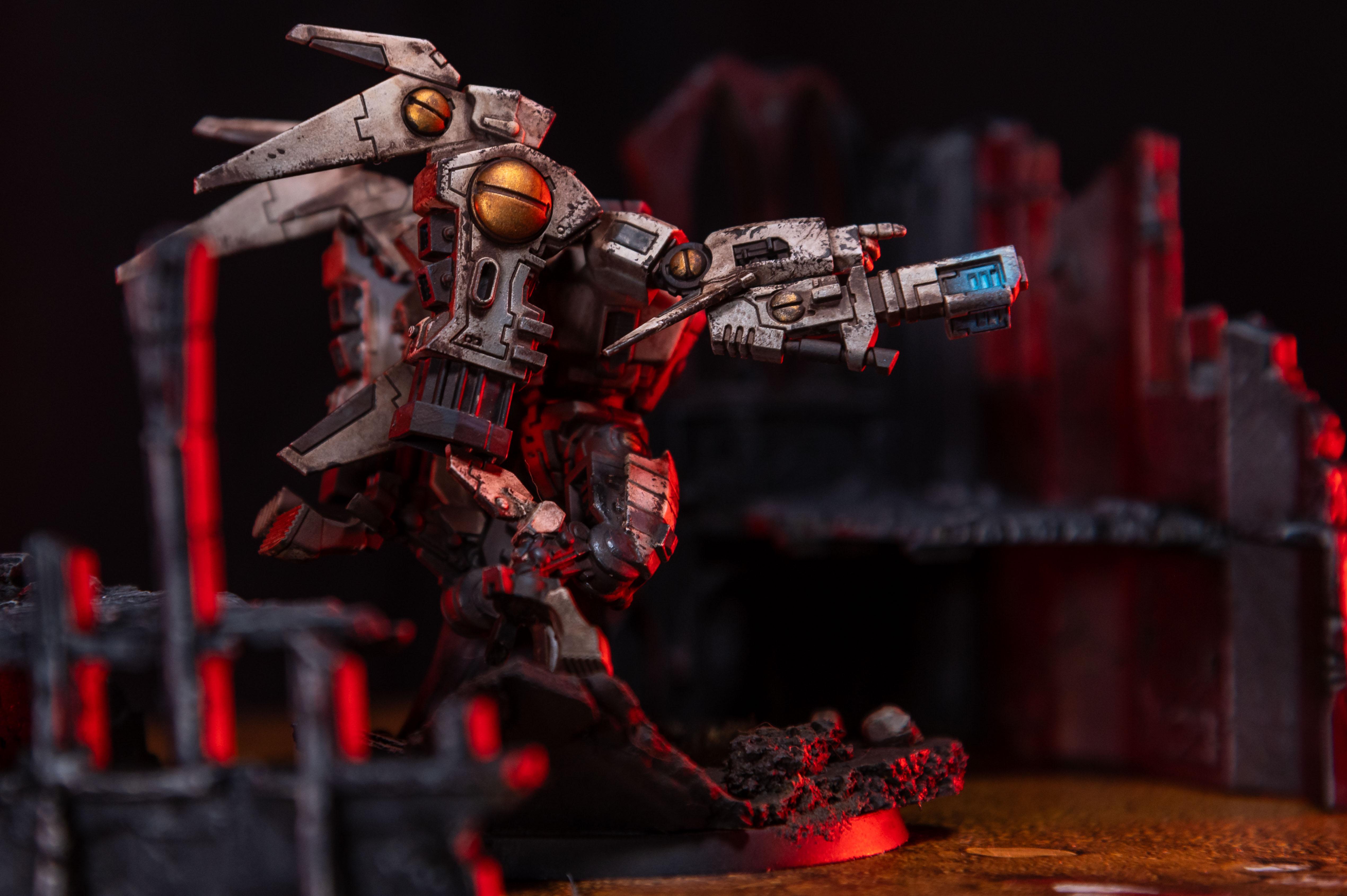 Battle Damage, Battle Worn, Commander, Grimdark, Object Source Lighting, T'au, Tau, Vior'la, Viorla, Weathered