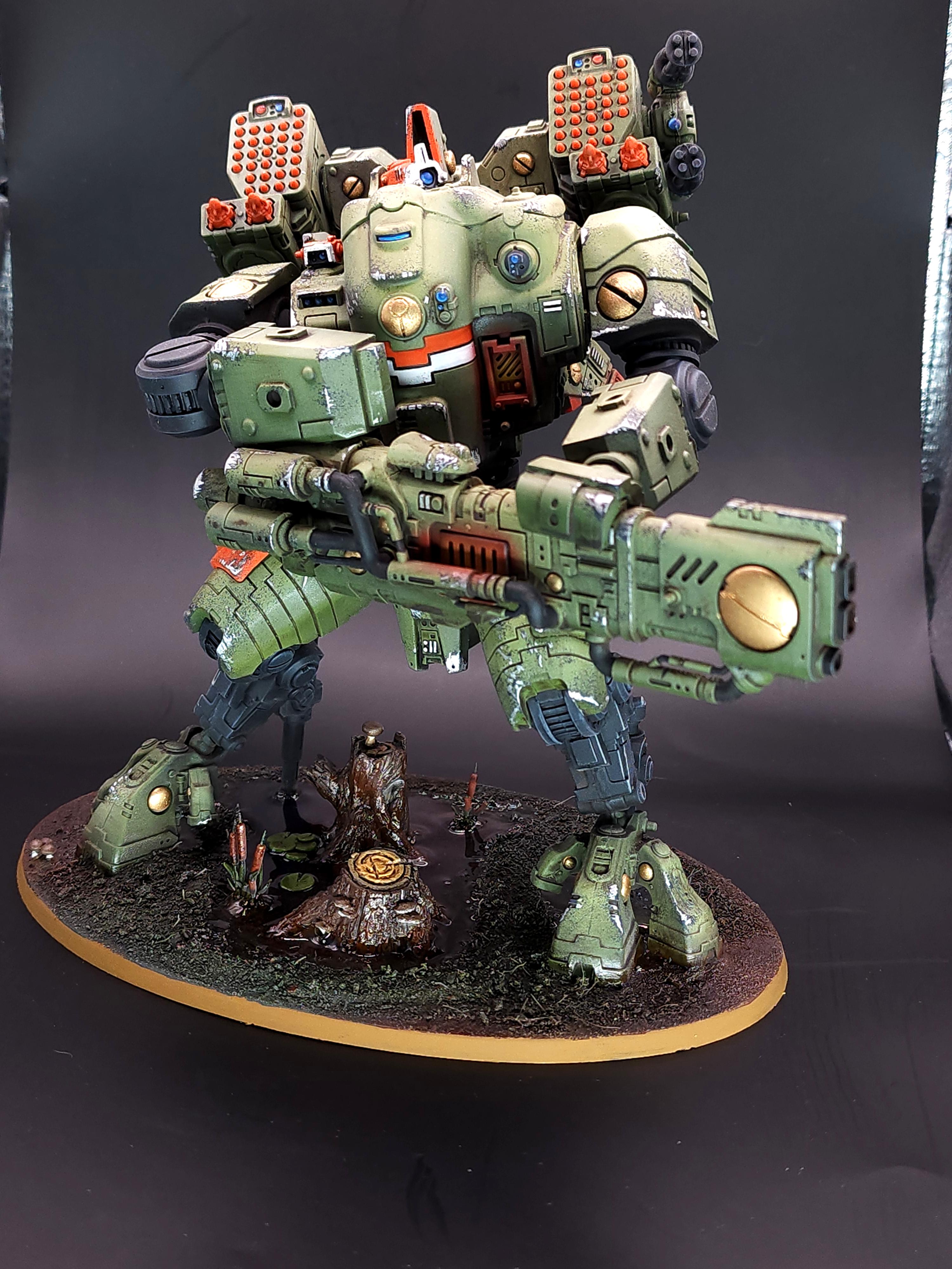 Battlesuit, Burst Cannons, Missile Launchers, Rail Gun, Tau Empire