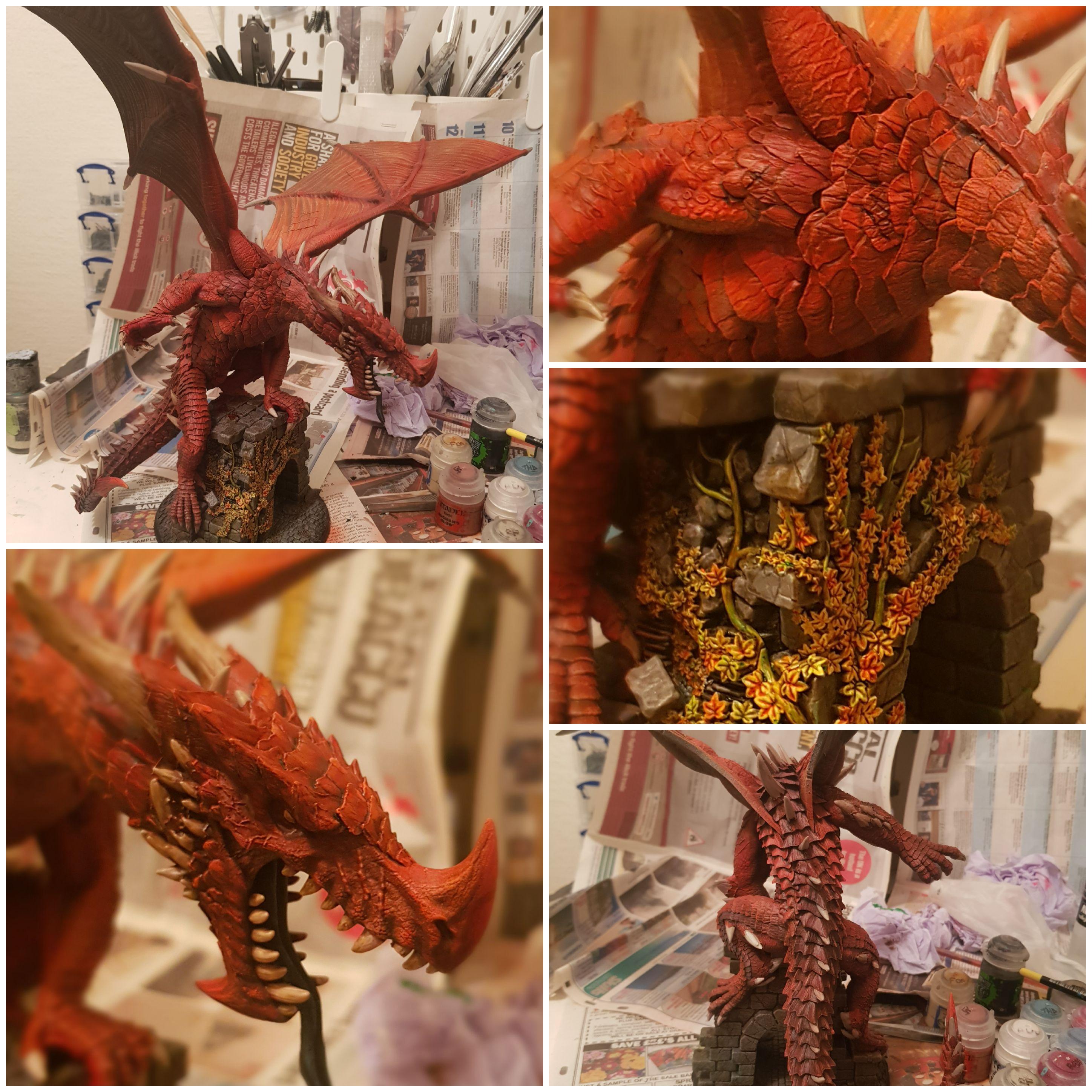 3d Print, Mierce Miniatures, Red Dragon