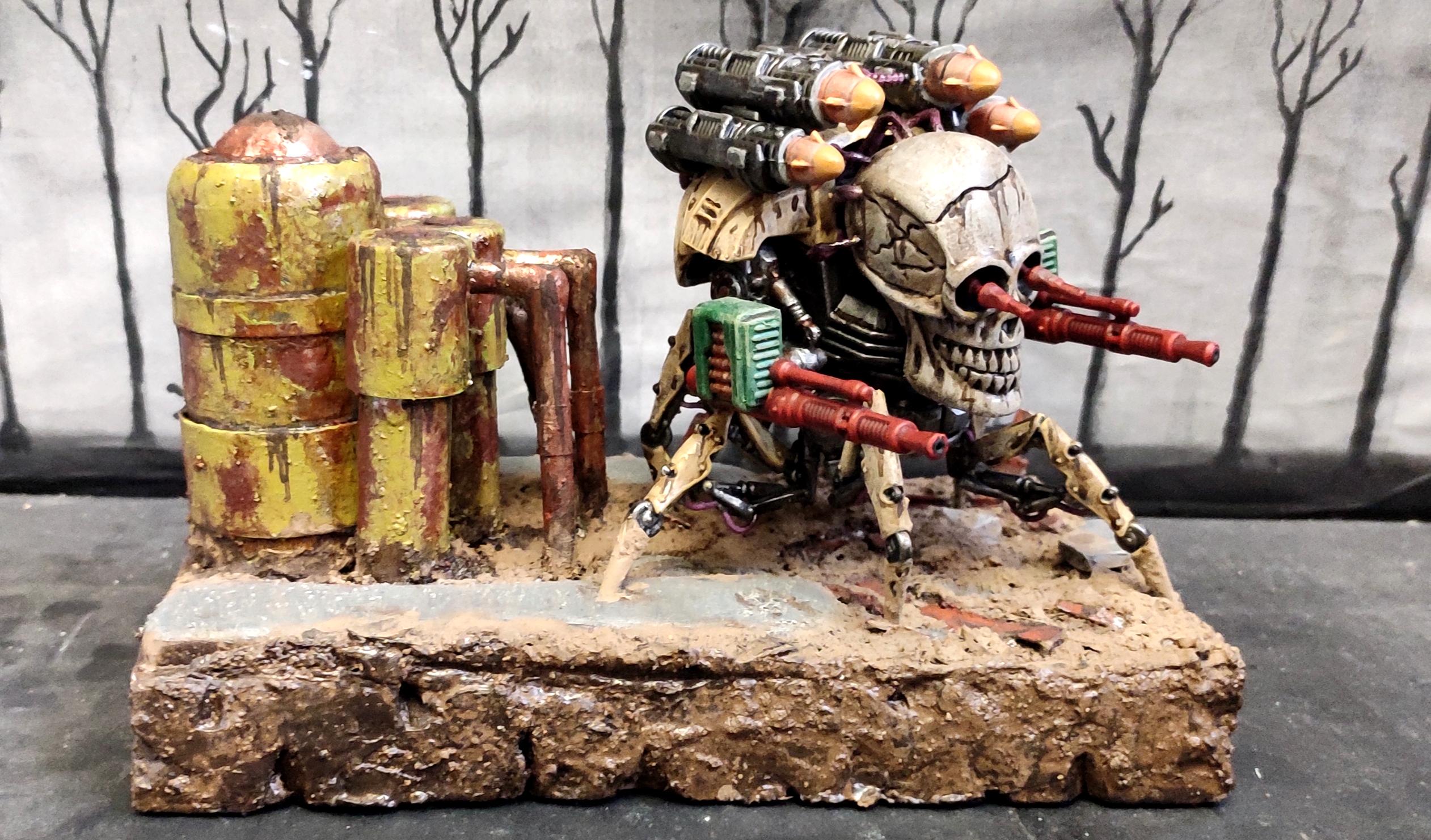 Armored Vehicle, Bronekorpus, Conversion, Creepy, Diorama, From Russia, Heavy Support, Kitbash, Machinegun, Mech, Robogear, Robot, Rocket Launcher, Rust, Scratch Build, Silo, Skull, Spider, Tank, Technolog, Tehnolog, Walker, Weird