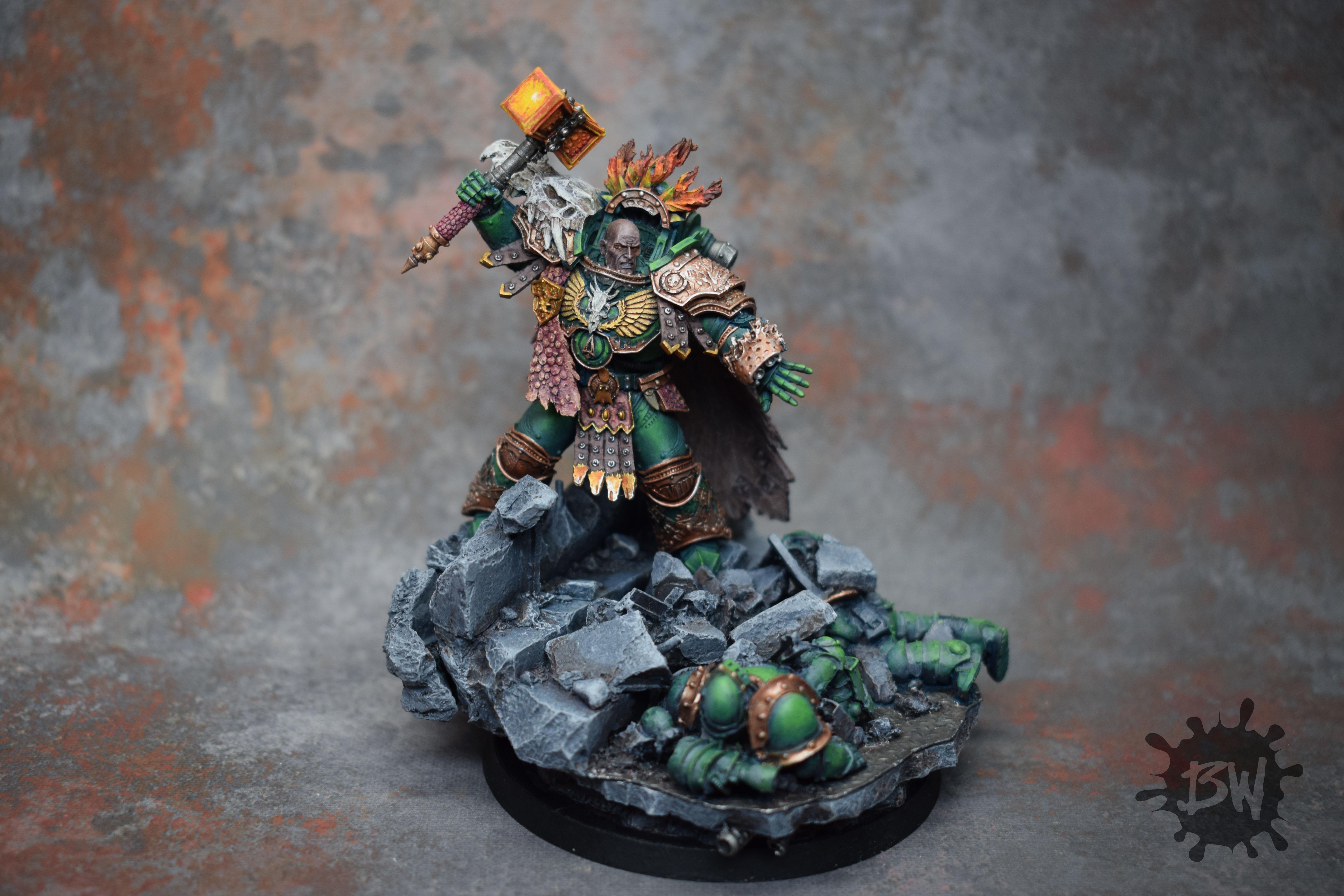 30k, Bw, Games Workshop, Vulkan Primarch Of The Salamanders, Warhammer 40,000, Warhammer Fantasy