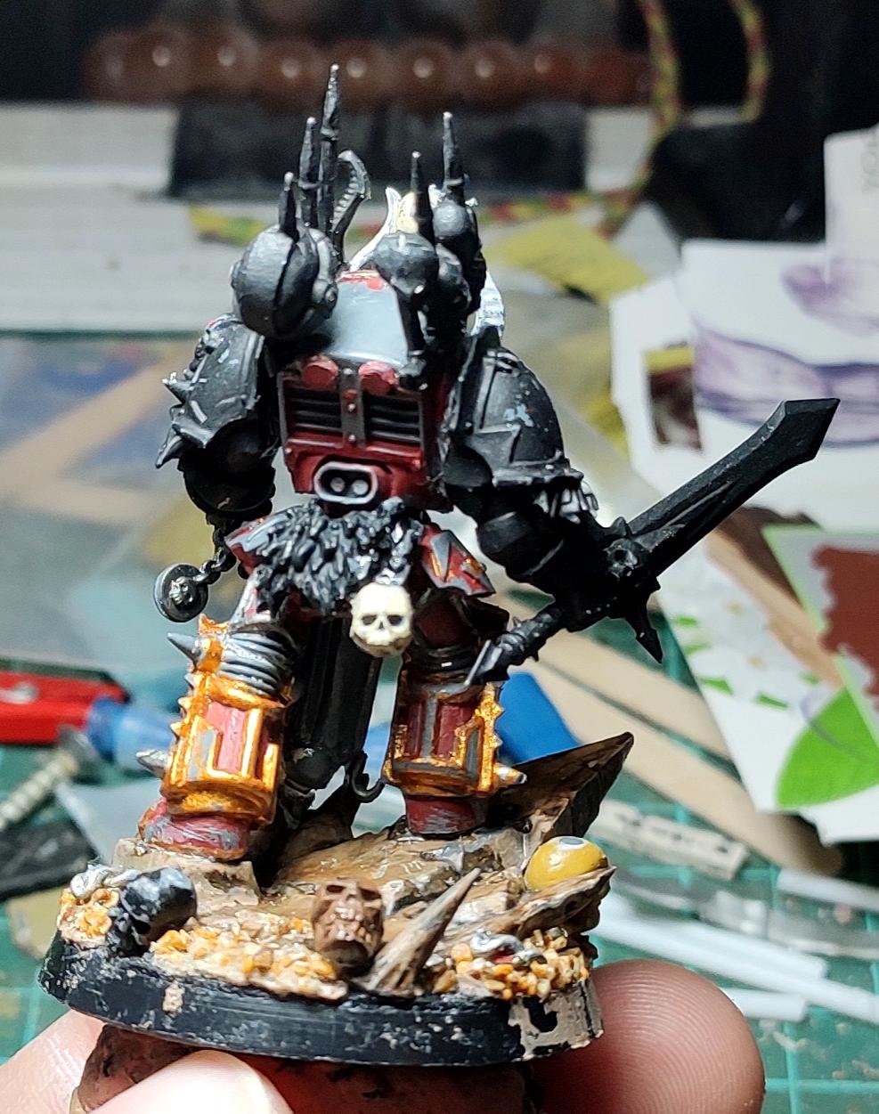 Chaos, Chaos Space Marines, Combiweapon, Conversion, Heresy, Heretic Astartes, Infantry, Kitbash, Lord, Power Sword, Rebuild, Terminator Armor, Traitor Legions, Trophy, Warhammer 40,000, Work In Progress