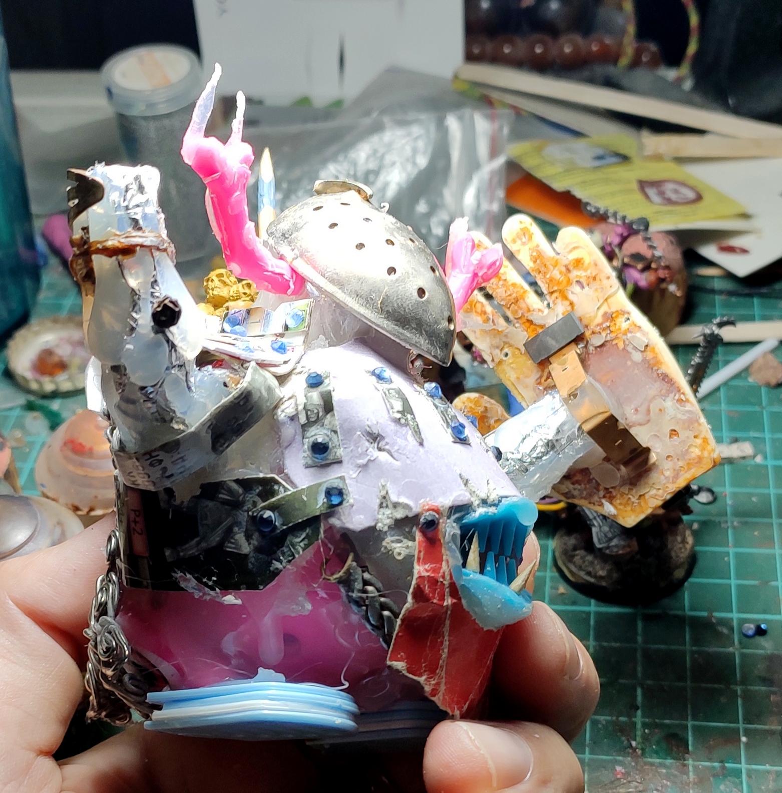 Age Of Sigmar, Blight, Chaos, Conversion, Count As, Daemons, Great Unclean One, Heavy Support, Heresy, Maw, Nurgle, Pestilence, Plague, Proxy, Putty, Scratch Build, Sculpting, Shield, Spiked Club, Warhammer 40,000, Work In Progress