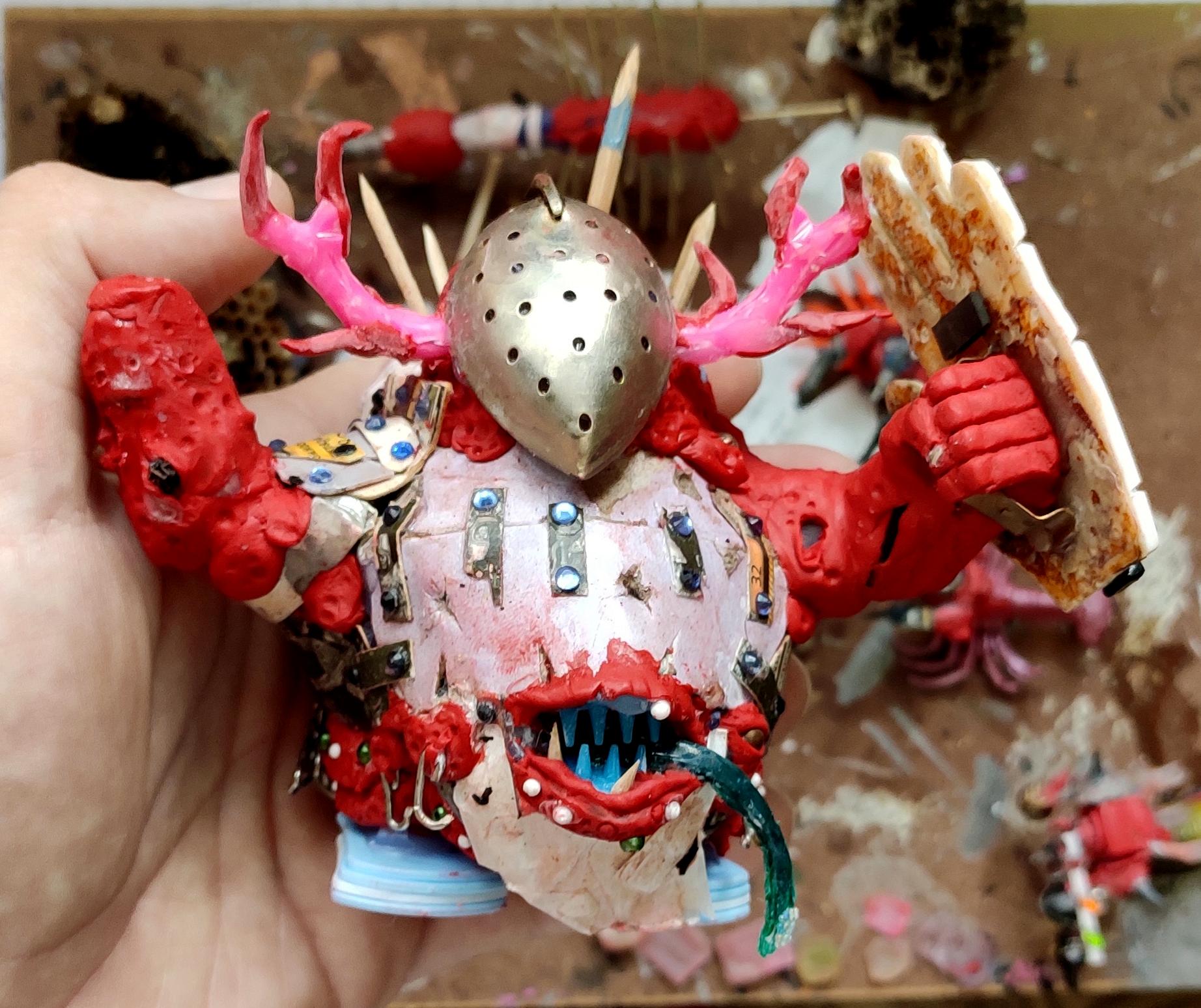 Age Of Sigmar, Blight, Boils, Buboes, Chaos, Conversion, Count As, Daemons, Great Unclean One, Heavy Support, Heresy, Horned, Maw, Nurgle, Pestilence, Plague, Proxy, Putty, Scratch Build, Sculpting, Shield, Spiked Club, Warhammer 40,000, Work In Progress