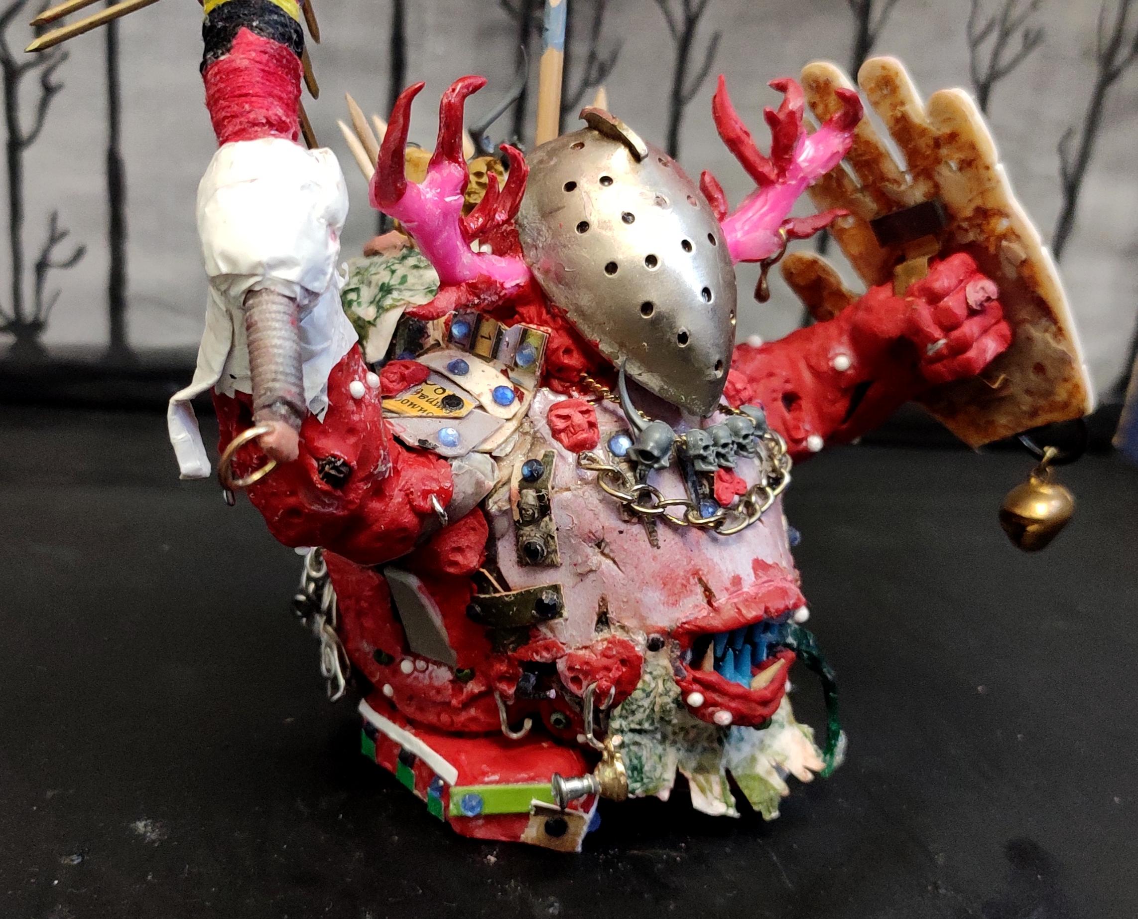 Age Of Sigmar, Bell, Blight, Boils, Buboes, Chaos, Conversion, Count As, Daemons, Great Unclean One, Heavy Support, Heresy, Horned, Maw, Nurgle, Pestilence, Plague, Proxy, Putty, Scratch Build, Sculpting, Shield, Skull Necklace, Skull Ring, Spiked Club, Warhammer 40,000, Work In Progress