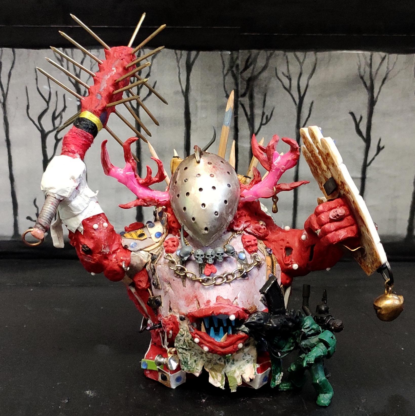 Age Of Sigmar, Bell, Blight, Boils, Buboes, Chaos, Conversion, Count As, Daemons, Great Unclean One, Heavy Support, Heresy, Horned, Maw, Nurgle, Pestilence, Plague, Proxy, Putty, Scratch Build, Sculpting, Shield, Skull Necklace, Skull Ring, Spiked Club, Warhammer 40,000, Work In Progress
