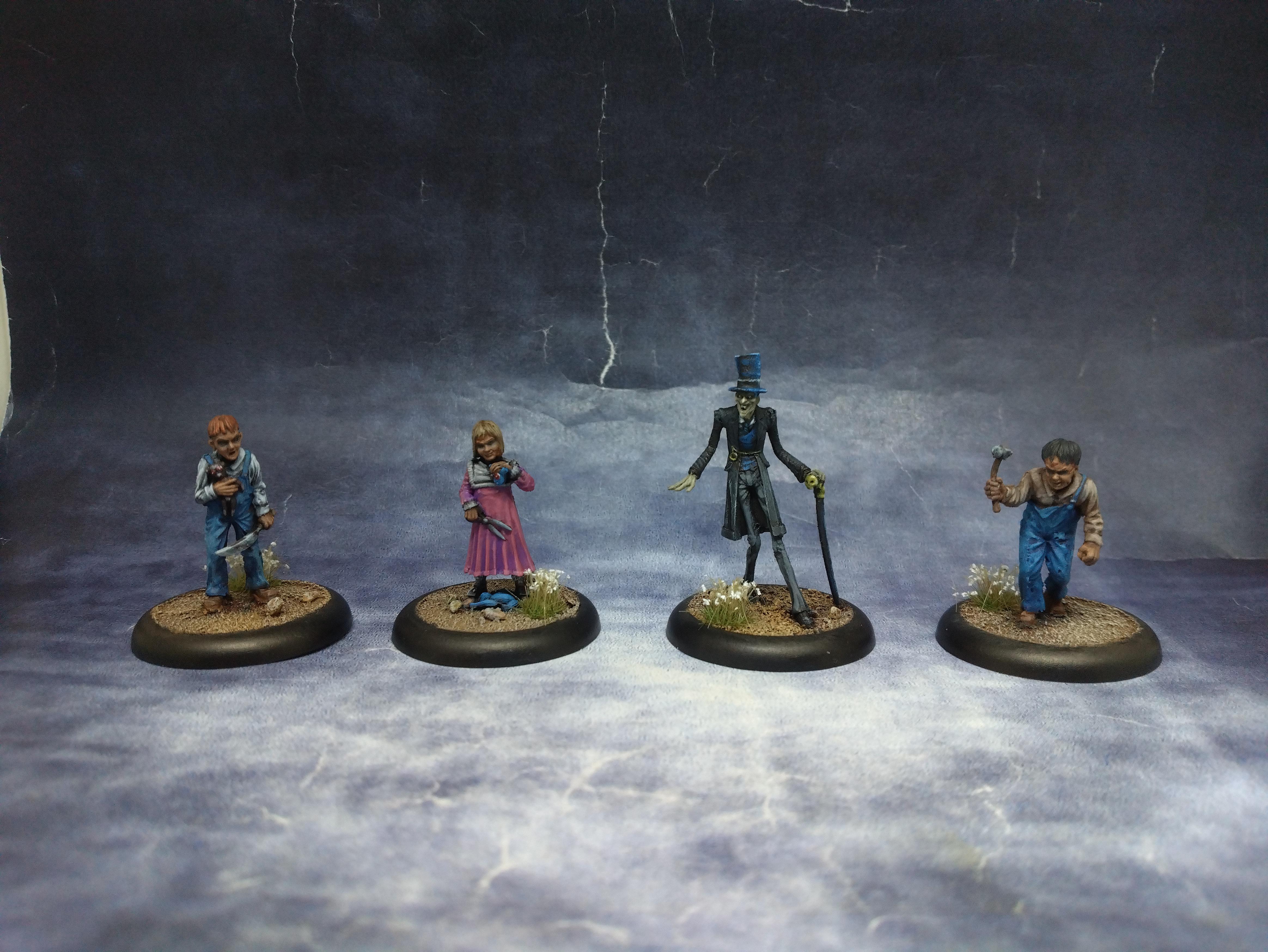 Black Eyed Children, Blackwater Gulch, Gangfight, Gentleman, January 2024, Kid, Resin, Slenderman, Spooky, Thin Man