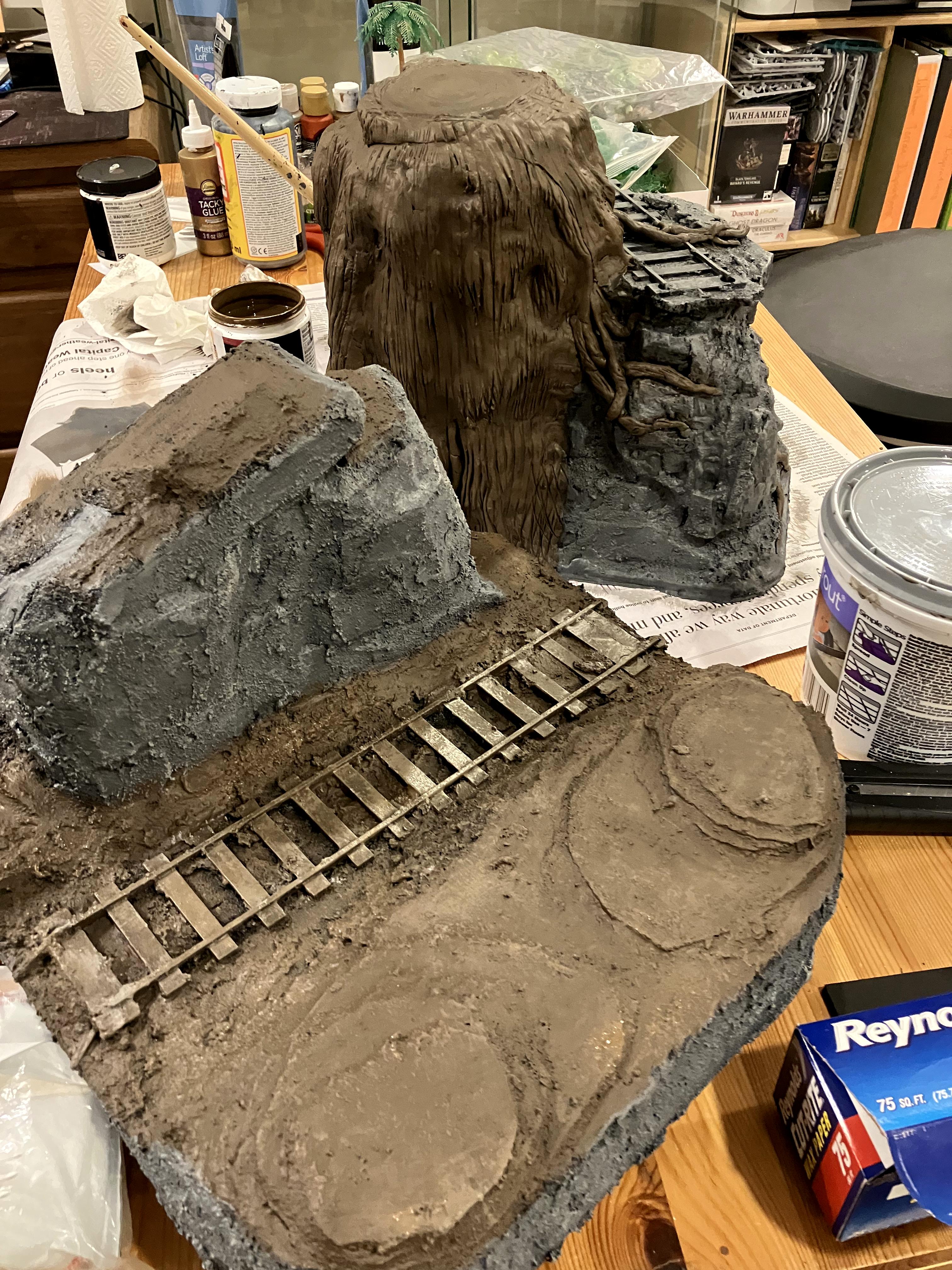 Do-it-yourself, Forest, Jungle, Ruins, Scratcbuilt, Terrain, Train, Trees, Warhammer 40k Scenery