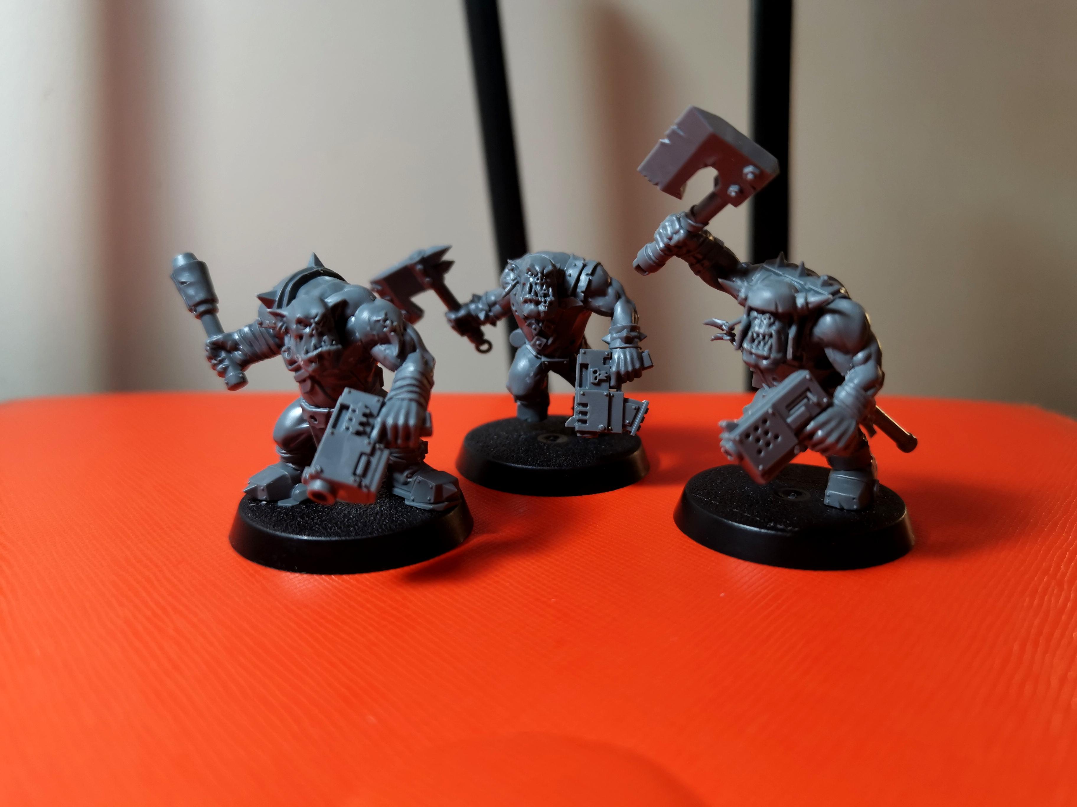 Orks, 3 Ork Boyz not painted