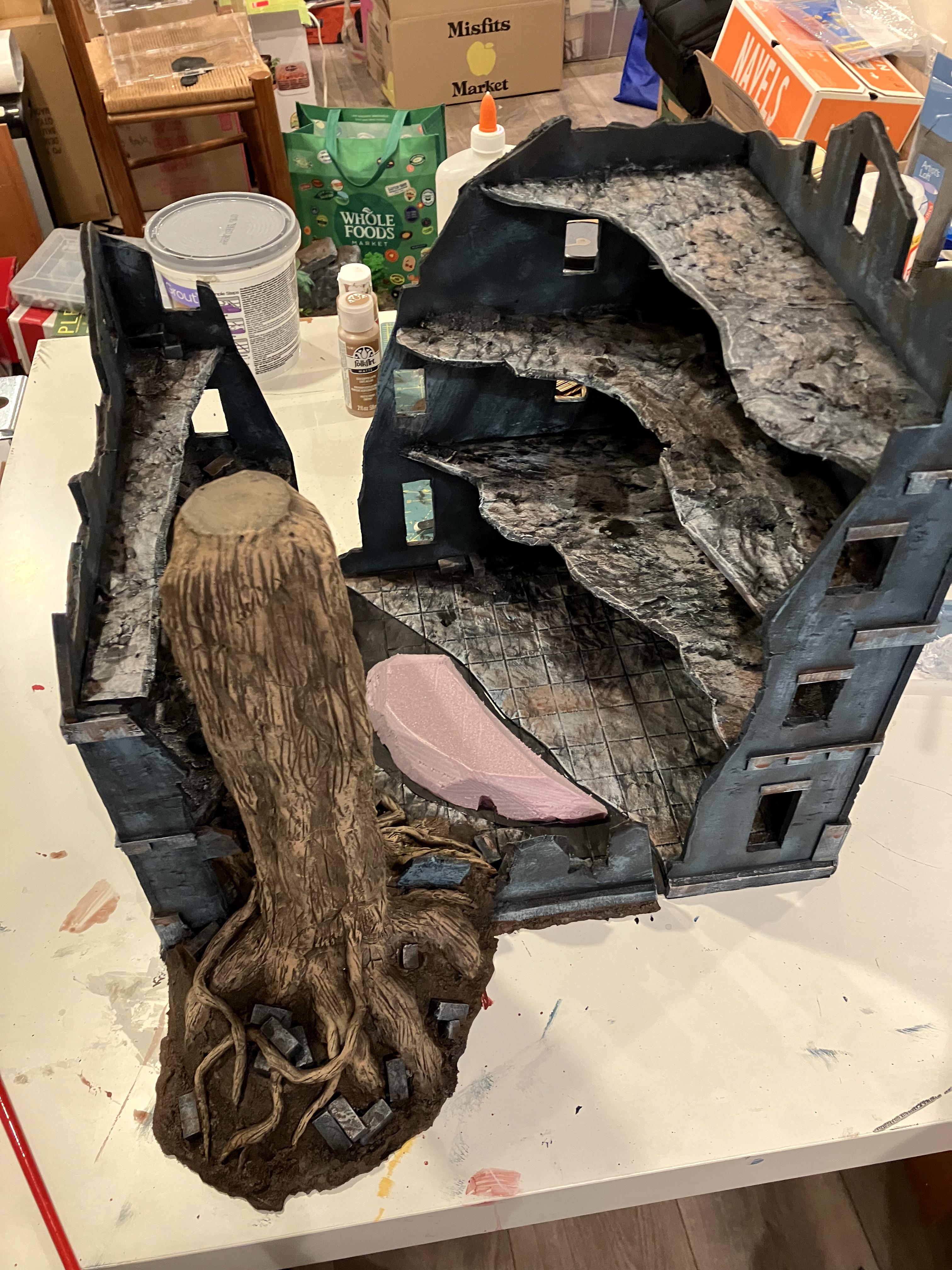 Cities Of Death, Do-it-yourself, Foamboard, Jungle, Painting, Ruins, Scratch Build, Warhammer 40,000, Weathered, Work In Progress