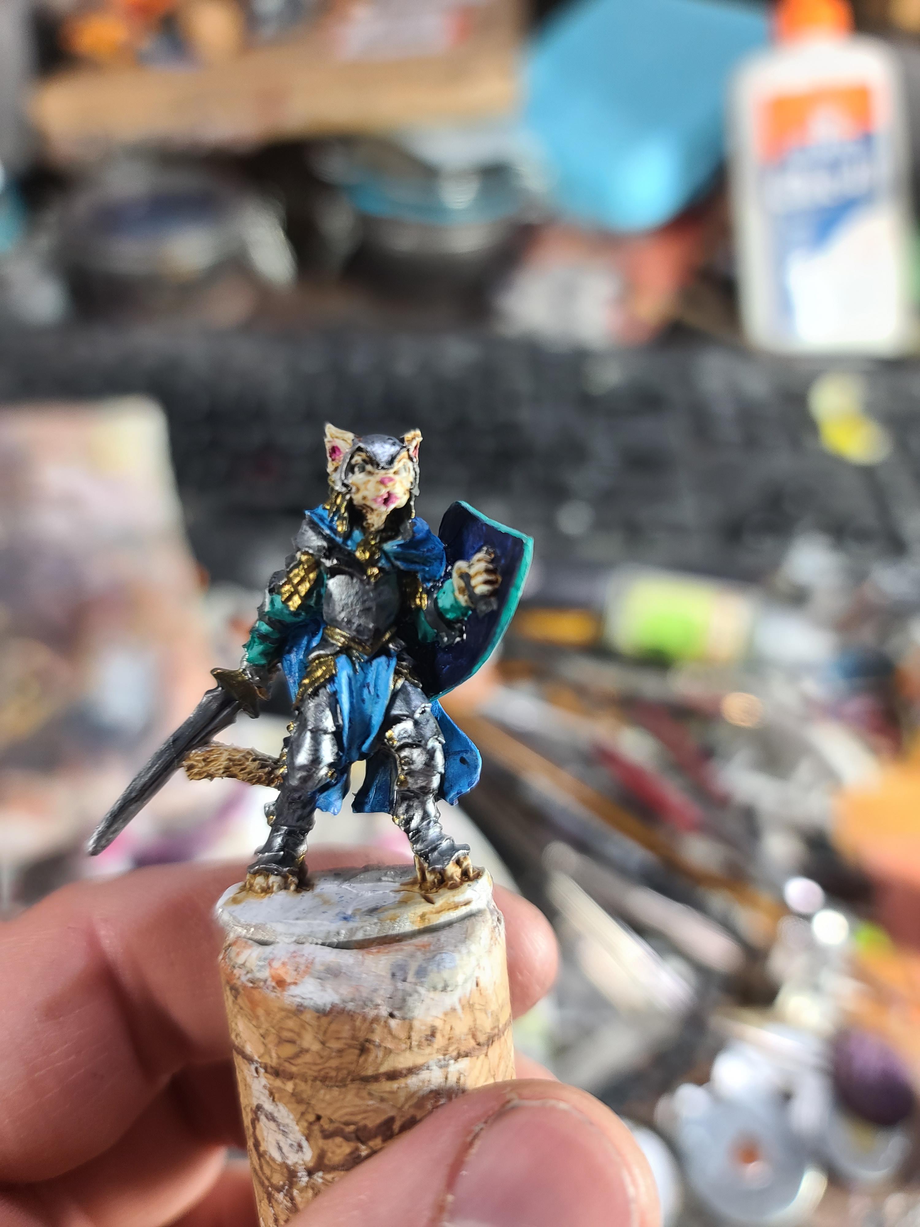Animal Adventurer, Cat Warrior, Dungeons And Dragons, Fighter, Fur Test, Reaper Miniatures