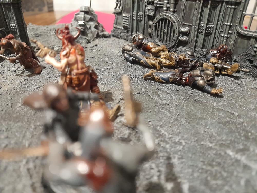 Action, Adelana, Ambush, Attelus Kaltos, Chaos, Chaos Ritual, Death Korps of Krieg, Diorama, Grimdark, Imperial Guard, Inquisition, Miniatures, Minis, Models, Original Characters, Power Sword, Secret War, Warhammer 40,000, Work In Progress