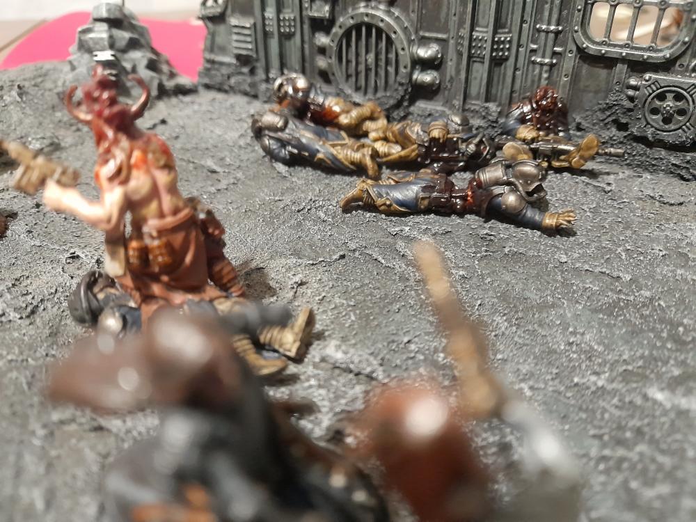 Action, Adelana, Ambush, Attelus Kaltos, Chaos, Chaos Ritual, Death Korps of Krieg, Diorama, Grimdark, Imperial Guard, Inquisition, Miniatures, Minis, Models, Original Characters, Power Sword, Secret War, Warhammer 40,000, Work In Progress