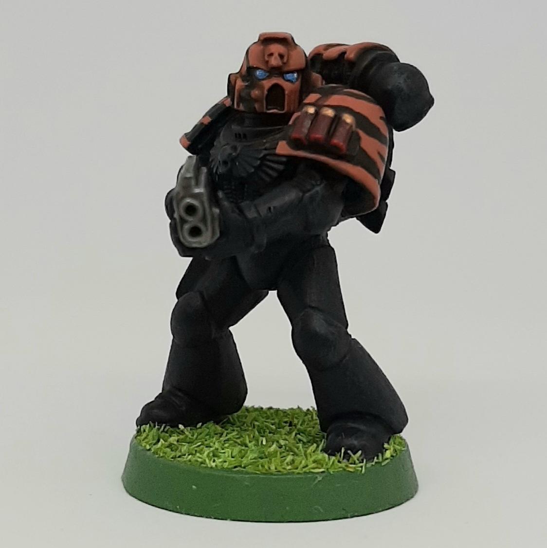 Astartes, Bolter, Boltgun, Camouflage, Claw, Combat, Conversion, Fang, Fighting, Forest, Green, India, Jungle, Orange, Paw, Pellets, Saber, Shells, Shotgun, Shotty, Slugs, Space, Space Marines, Squad, Stripes, Tigers, Tooth, Veda, Vedic