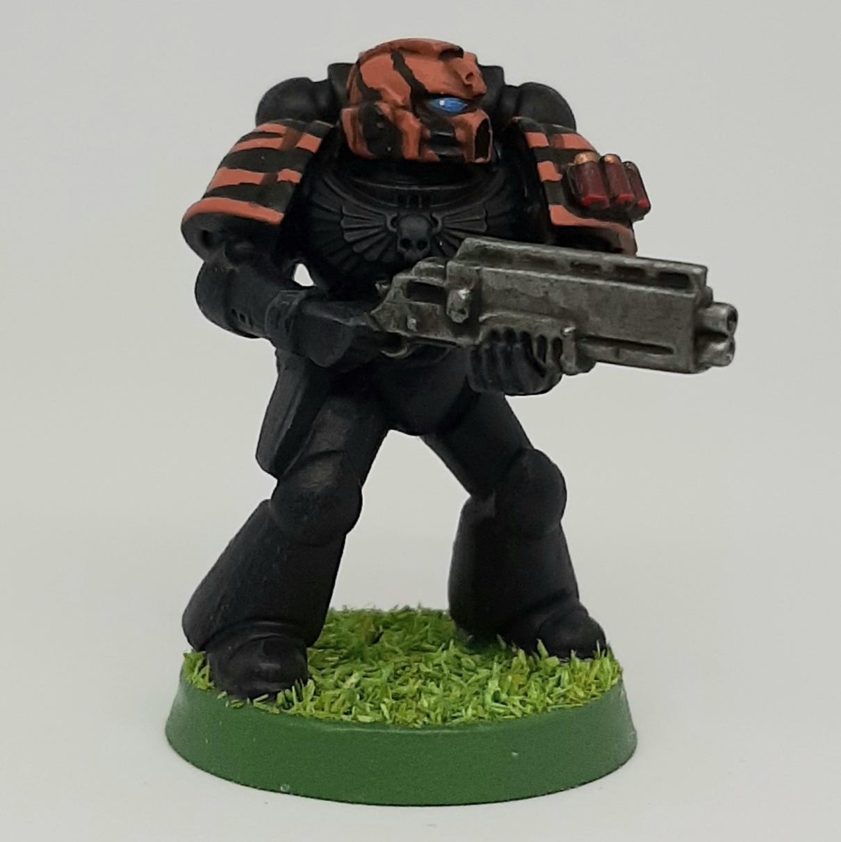 Astartes, Bolter, Boltgun, Camouflage, Claw, Combat, Conversion, Fang, Fighting, Forest, Green, India, Jungle, Orange, Paw, Pellets, Saber, Shells, Shotgun, Shotty, Slugs, Space, Space Marines, Squad, Stripes, Tigers, Tooth, Veda, Vedic
