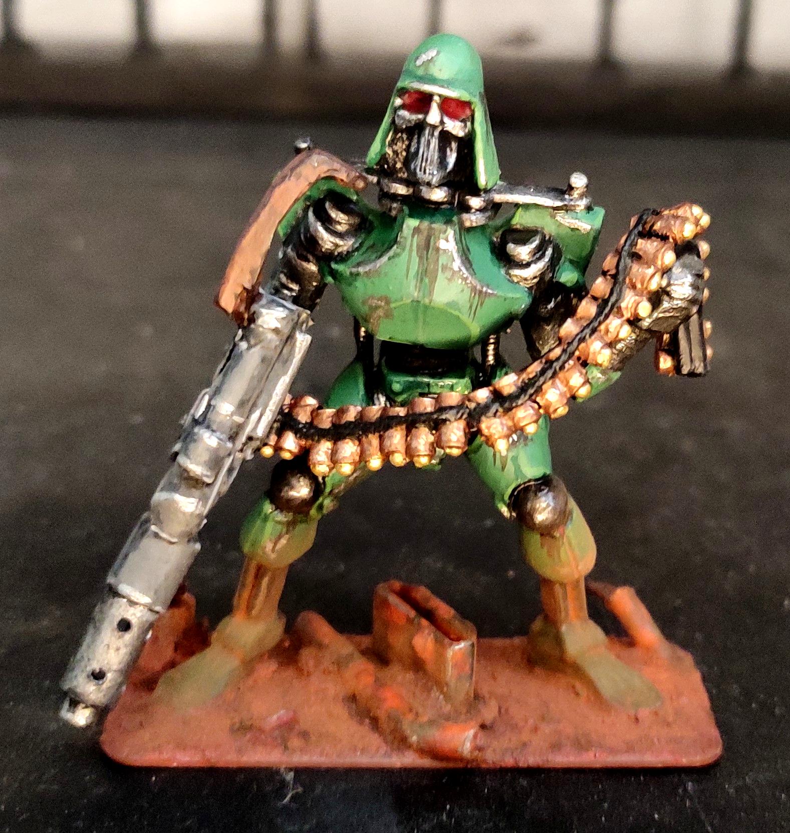 Android, Battle Damage, Conversion, Cyber Skeleton, Fantasy Battles, From Russia, Heavy Weapon, Infantry, Machine Gun Belt, Machinegun, Mud, Robot, Rust, Scratch Build, Squad, Technolog, Tehnolog
