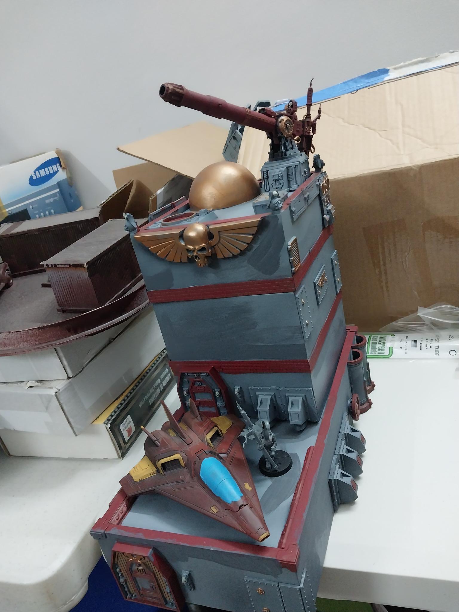 Adeptus Arbites, Bunker, Defense Laser, Fortification, Imperial Bastion, Terrain, Wall, Work In Progress