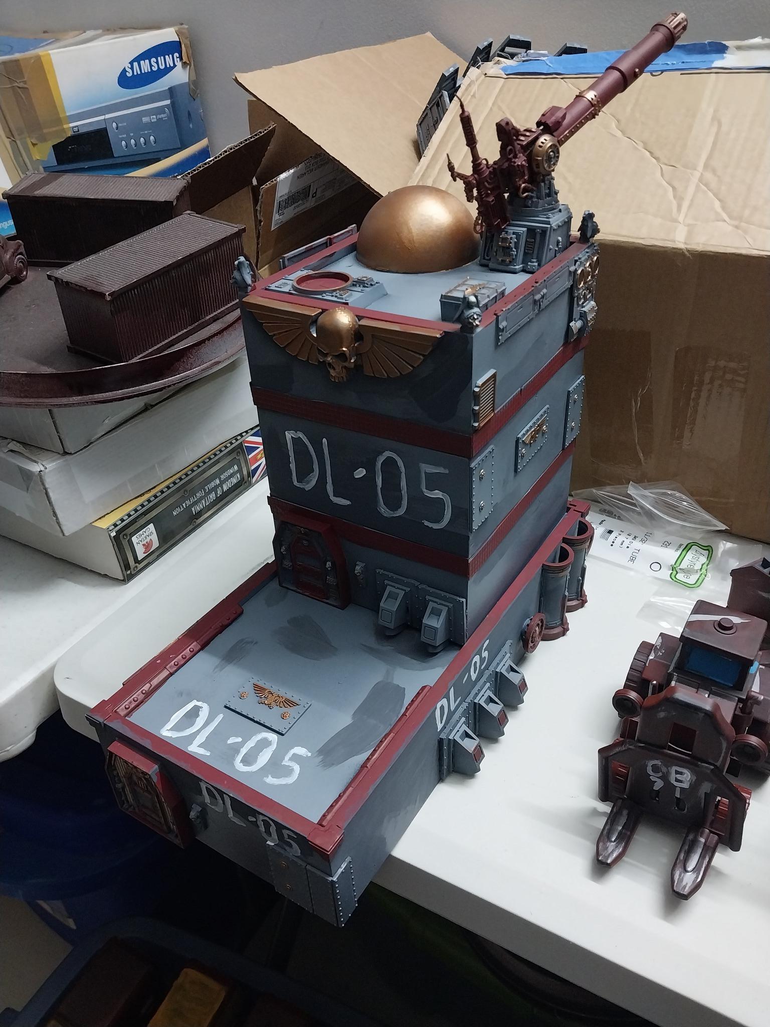 Adeptus Arbites, Bunker, Defense Laser, Fortification, Imperial Bastion, Terrain, Wall, Work In Progress
