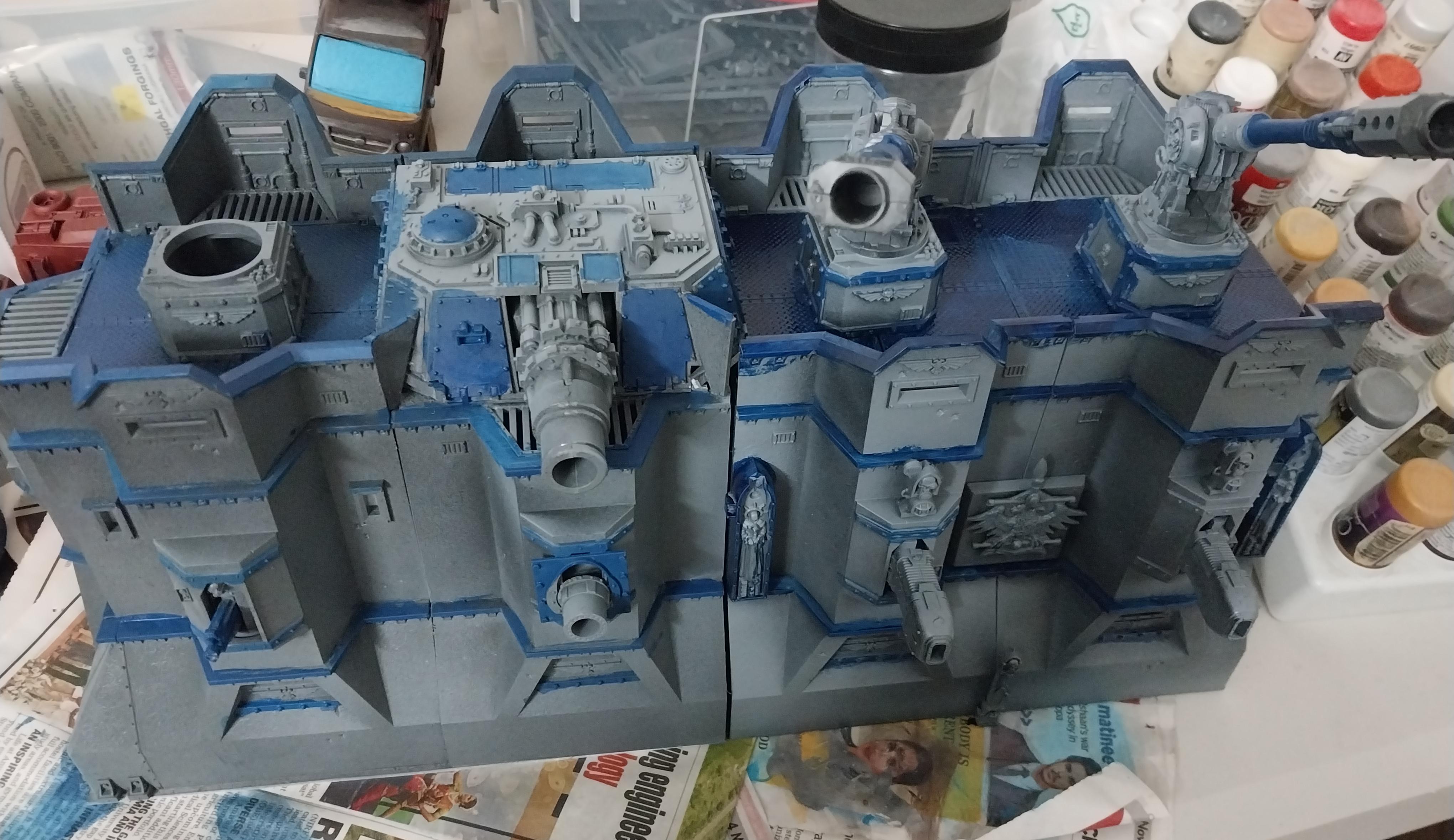 Adeptus Arbites, City Wall, Fortification, Gatehouse, Imperial Bastion, Out Of Production, Terrain, Thin Blue Line, Wall