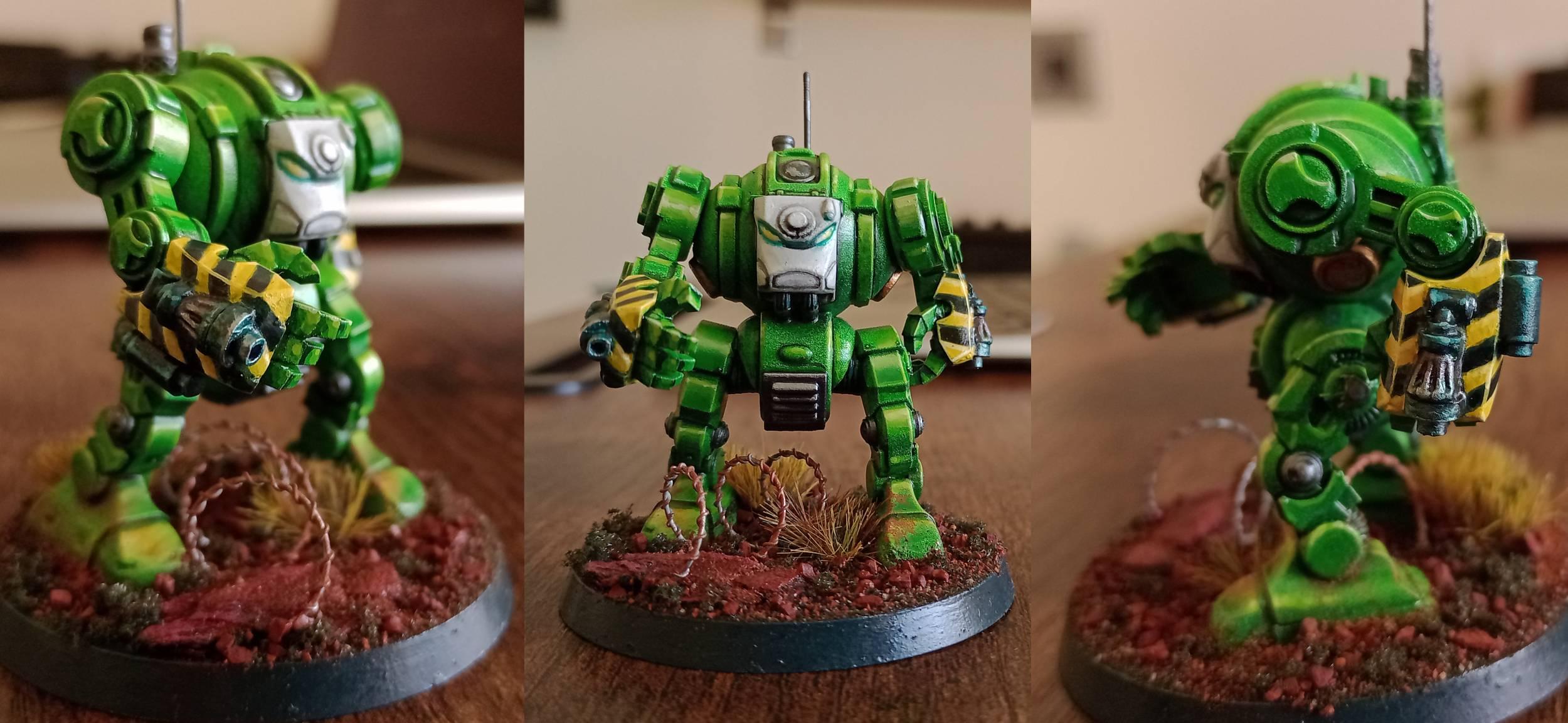 3d Print, Dreadnought, Flamer, Green, Rouge Trader, Sons Of Medusa, Space Marines