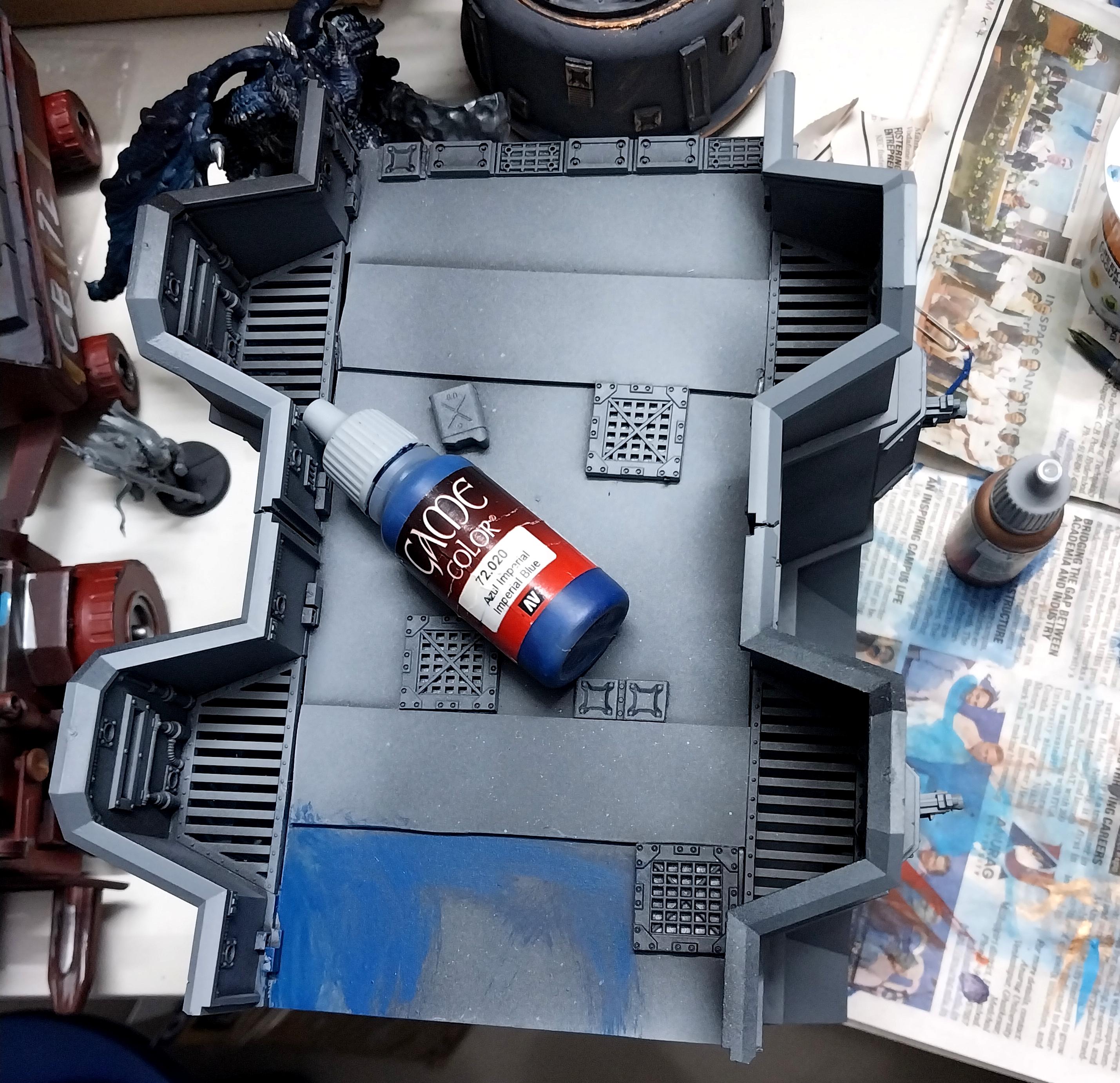 Painting, Thin Blue Line, Wall, Work In Progress