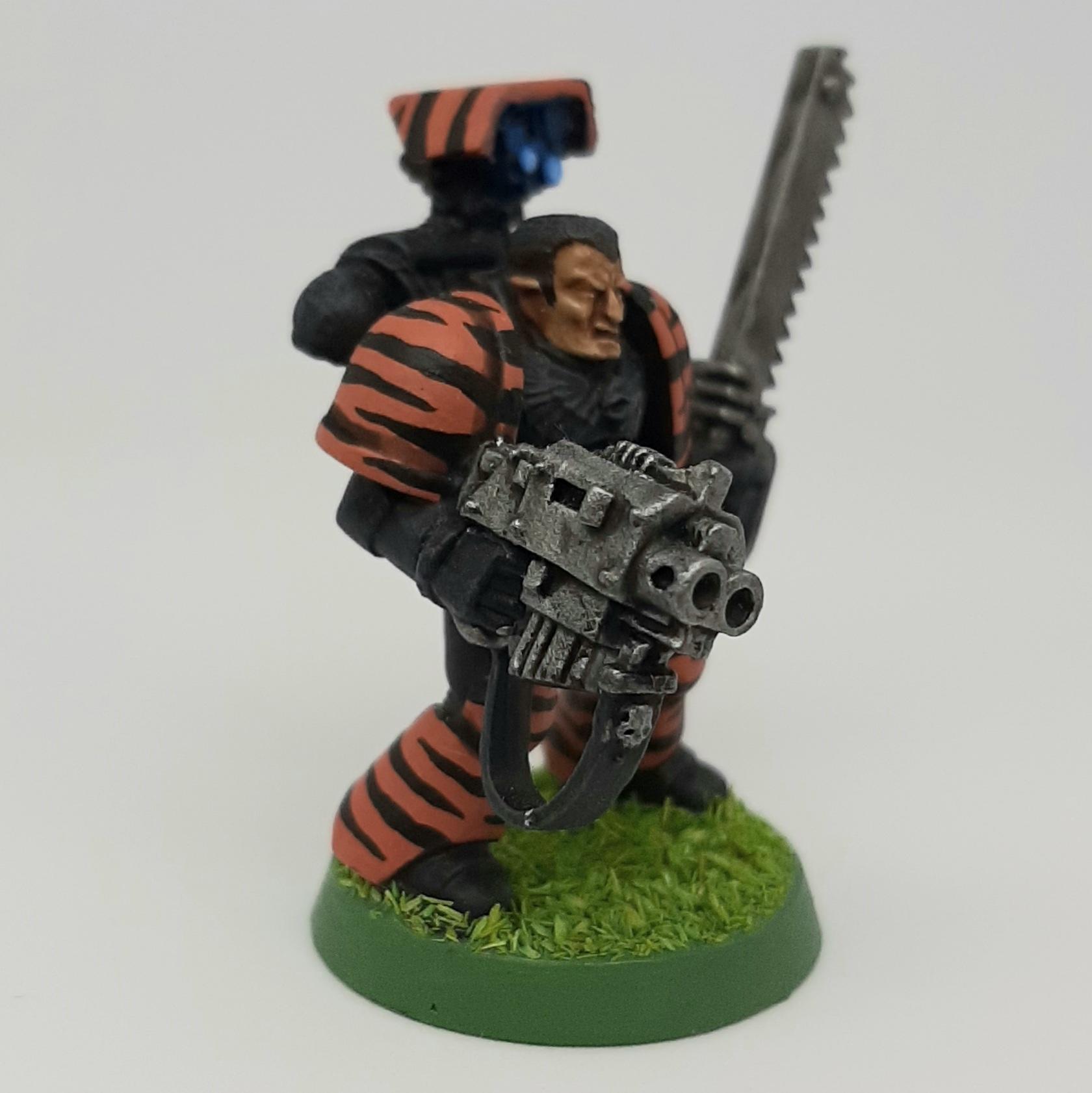 Astartes, Bolter, Boltgun, Camouflage, Chainsword, Claw, Combat, Conversion, Designator, Devastator, Fang, Fighting, Forest, Green, Guided, India, Jungle, Laser, Orange, Paw, Saber, Sergeant, Space, Space Marines, Squad, Storm, Stripes, Target, Targeter, Tigers, Tooth, Veda, Vedic