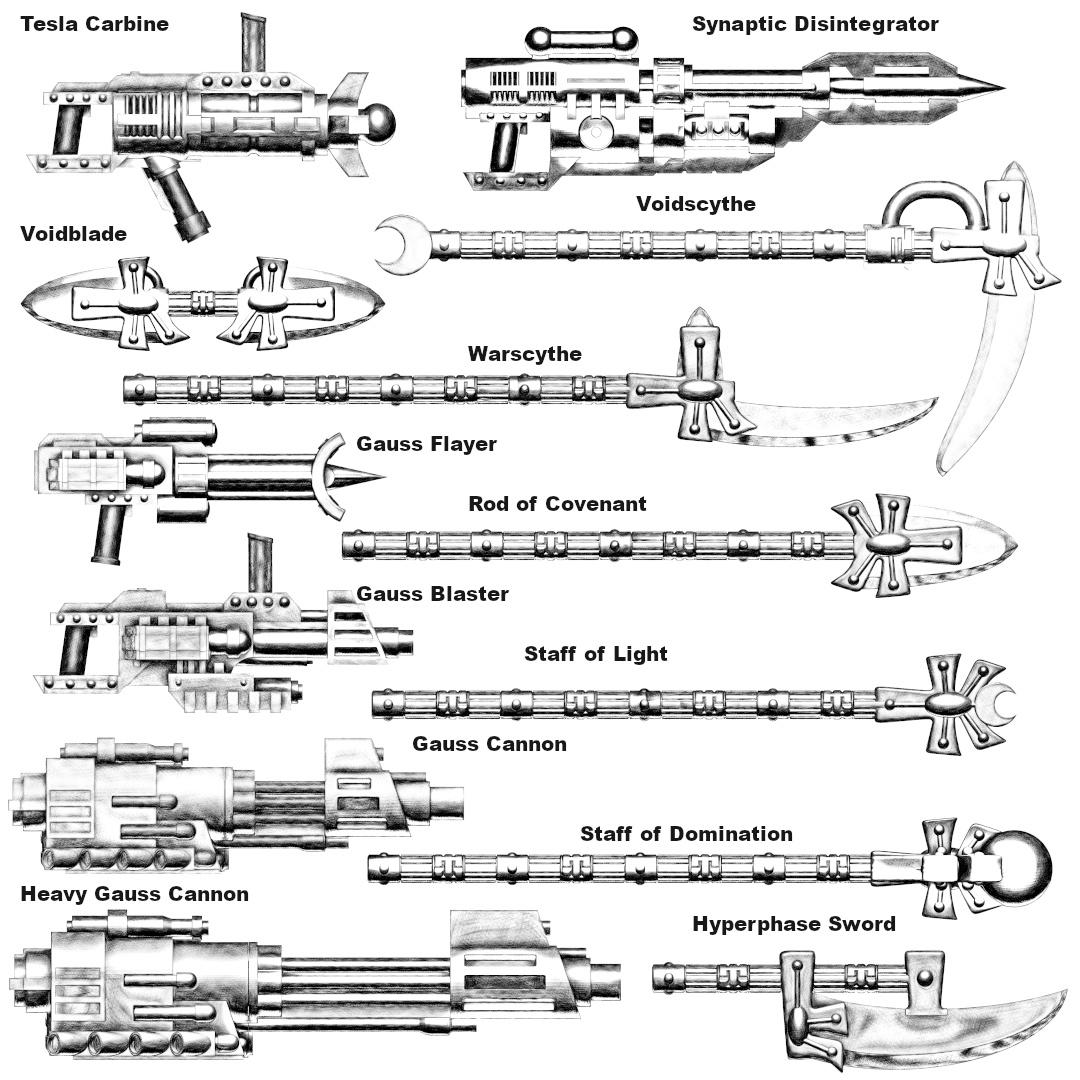 2nd Ed Necron Weapons WIP