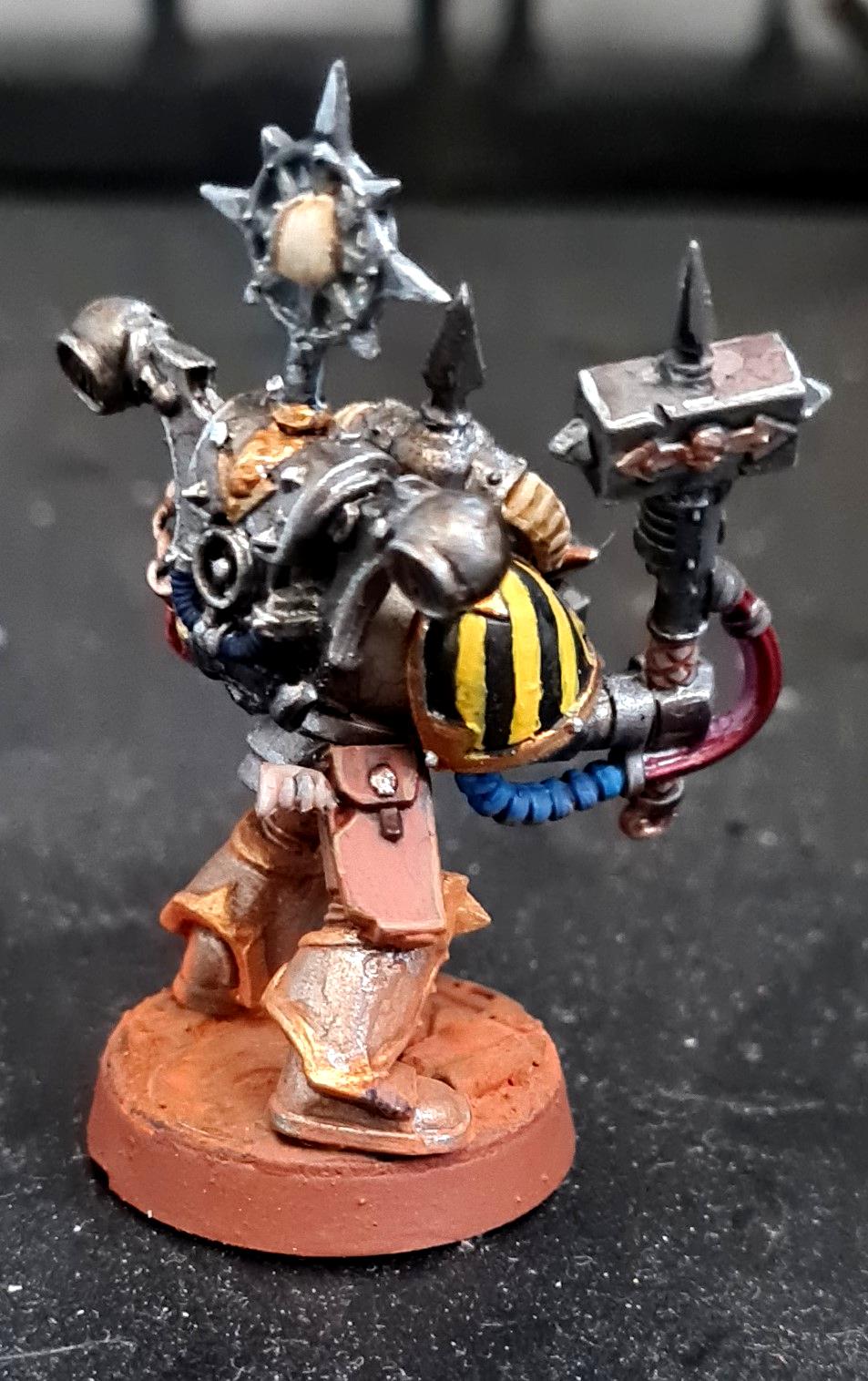 Chaos, Chaos Space Marines, Chaos Undivided, Conversion, Hazard Stripes, Heresy, Heretic Astartes, Infantry, Iron Warriors, Iron Within, Iron Without!, Kitbash, Power Hammer, Power Shield, Rust, Traitor Legions, Warhammer 40,000