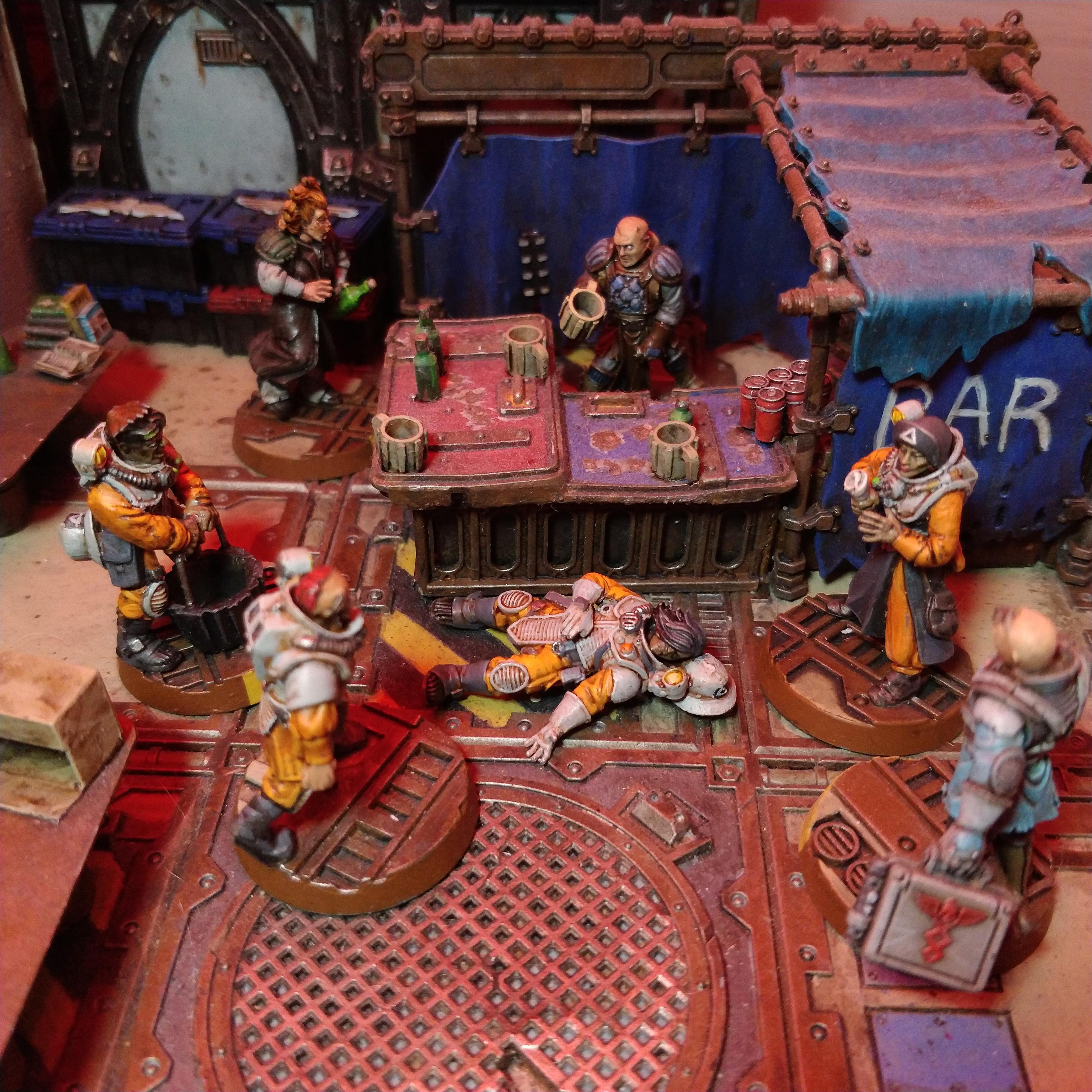 Bar, Civilian, Drinking, Drunk, Imperial, Miner, N17, Necromunda, Underhive, Warhammer 40,000, Zone Mortalis