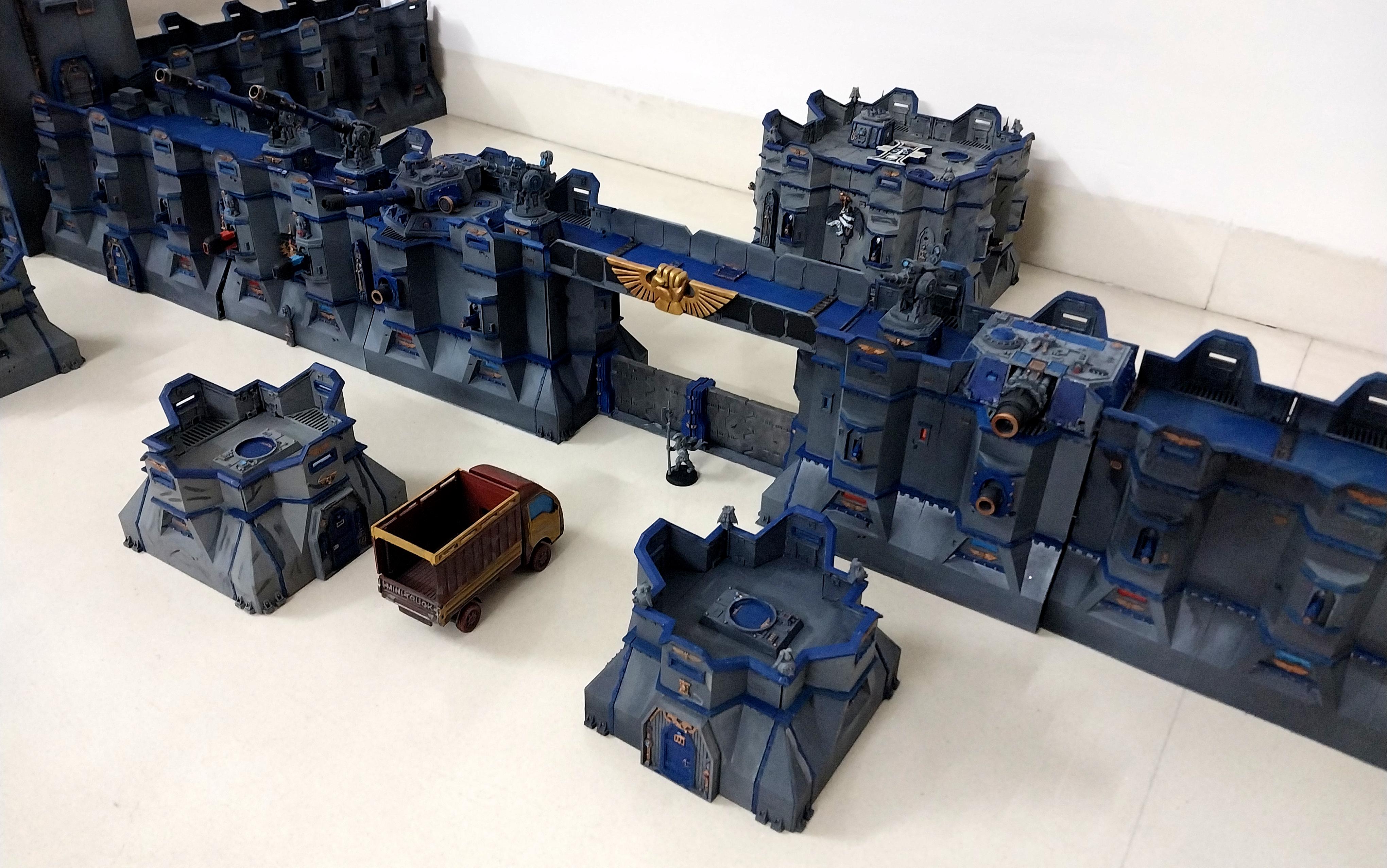 Adeptus Arbites, Bastion, Bunker, City Wall, Fortification, Fortress Precinct, Out Of Production, Terrain, Thin Blue Line, Wall