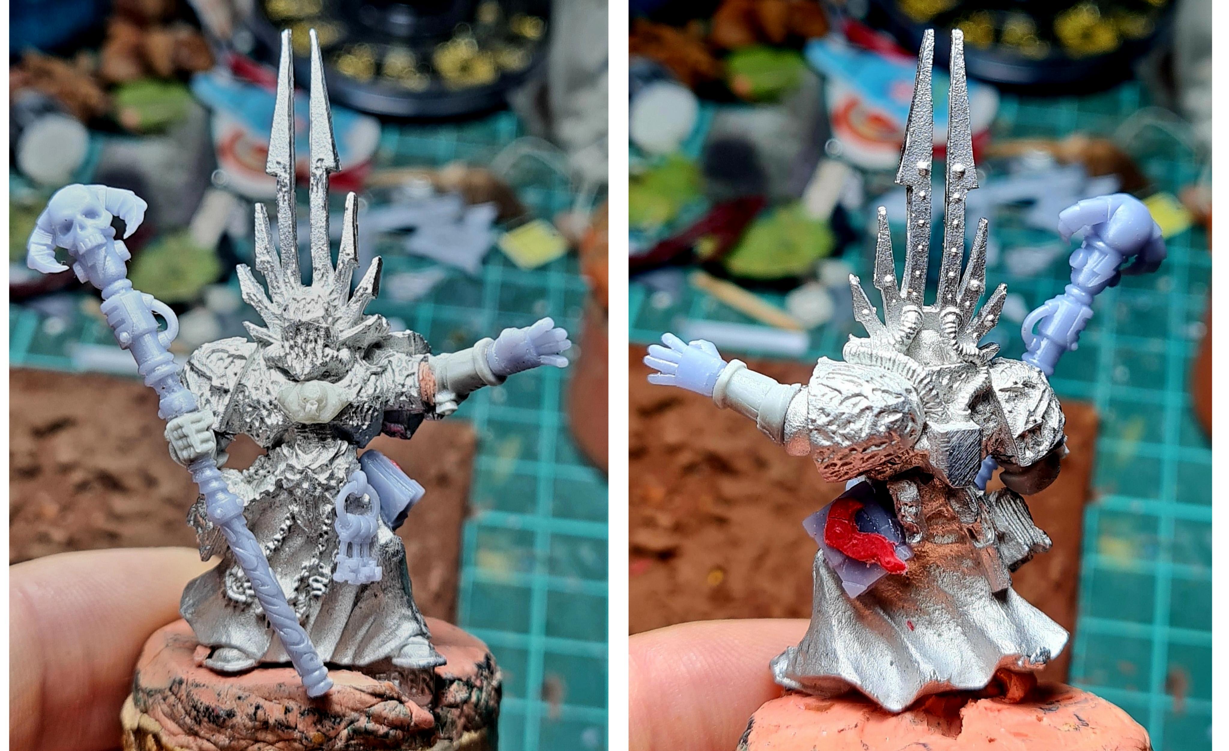 3d, Chaos, Chaos Space Marines, Collage, Conversion, Eavy Metal, Force Staff, Heresy, Heretic Astartes, Infantry, Kitbash, Rebuild, Sorcerer, Traitor Legions, Warhammer 40,000, Work In Progress