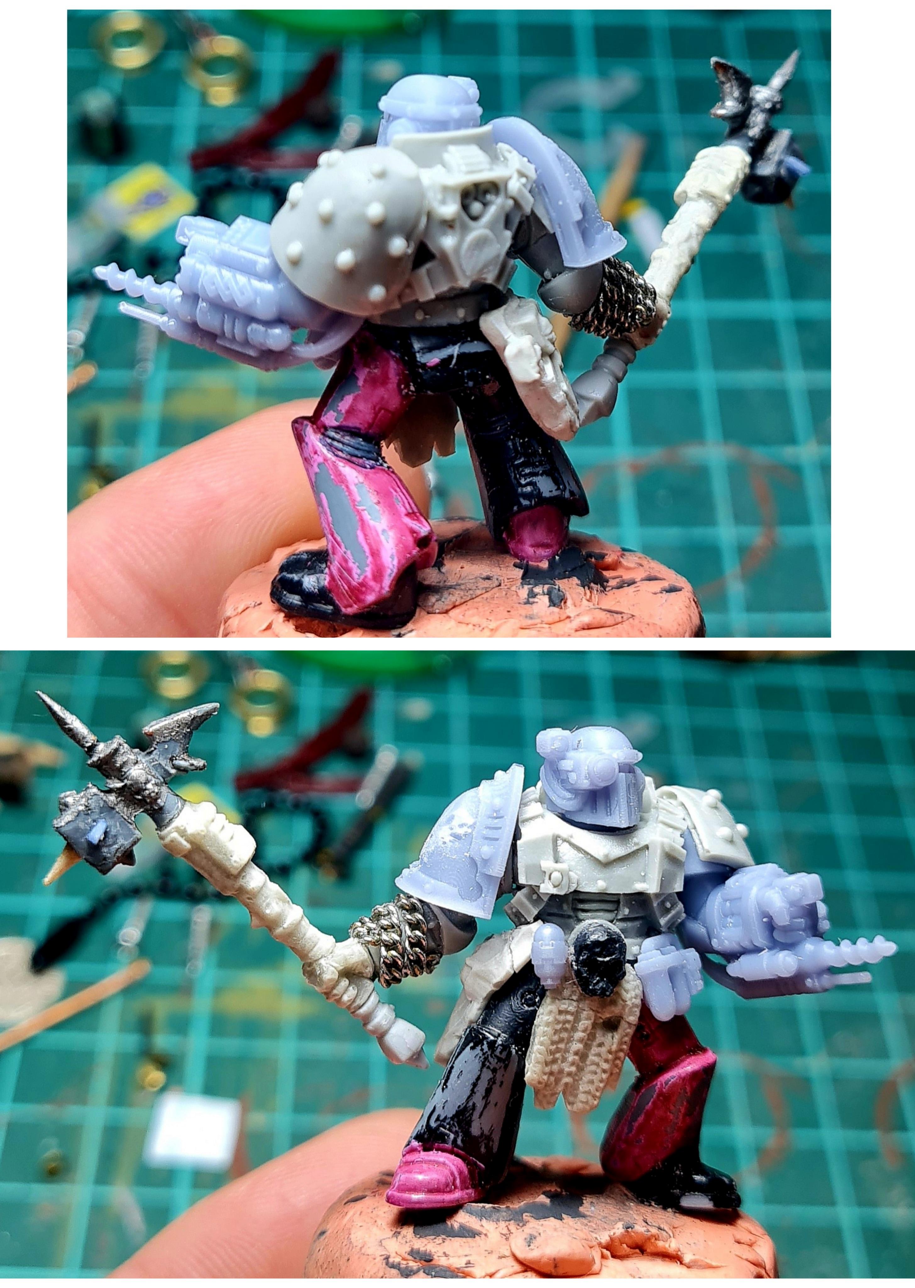 3d, Apothecary, Casting, Chaos, Chaos Space Marines, Collage, Conversion, Heresy, Heretic Astartes, Infantry, Iron Warriors, Iron Within, Iron Without, Kitbash, Power Hammer, Rebuild, Traitor Legions, Warhammer 40,000, Work In Progress