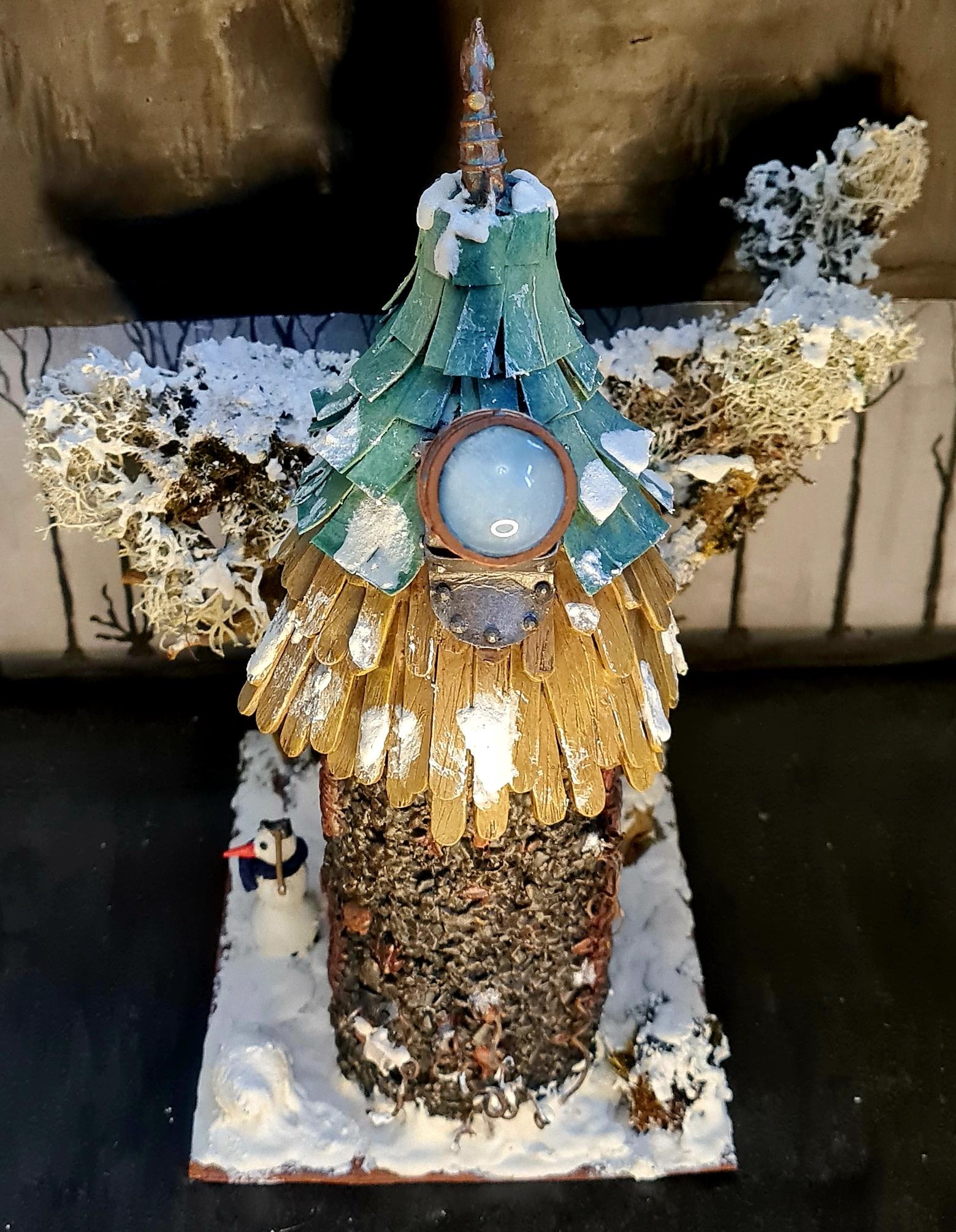 Astrologer, Buildings, Christmas Decoration, Christmas Ornaments, Do-it-yourself, Gift, House, New Year, Pebbles, Scratch Build, Snow, Telescope, Terrain, Tower, Trees, Wooden