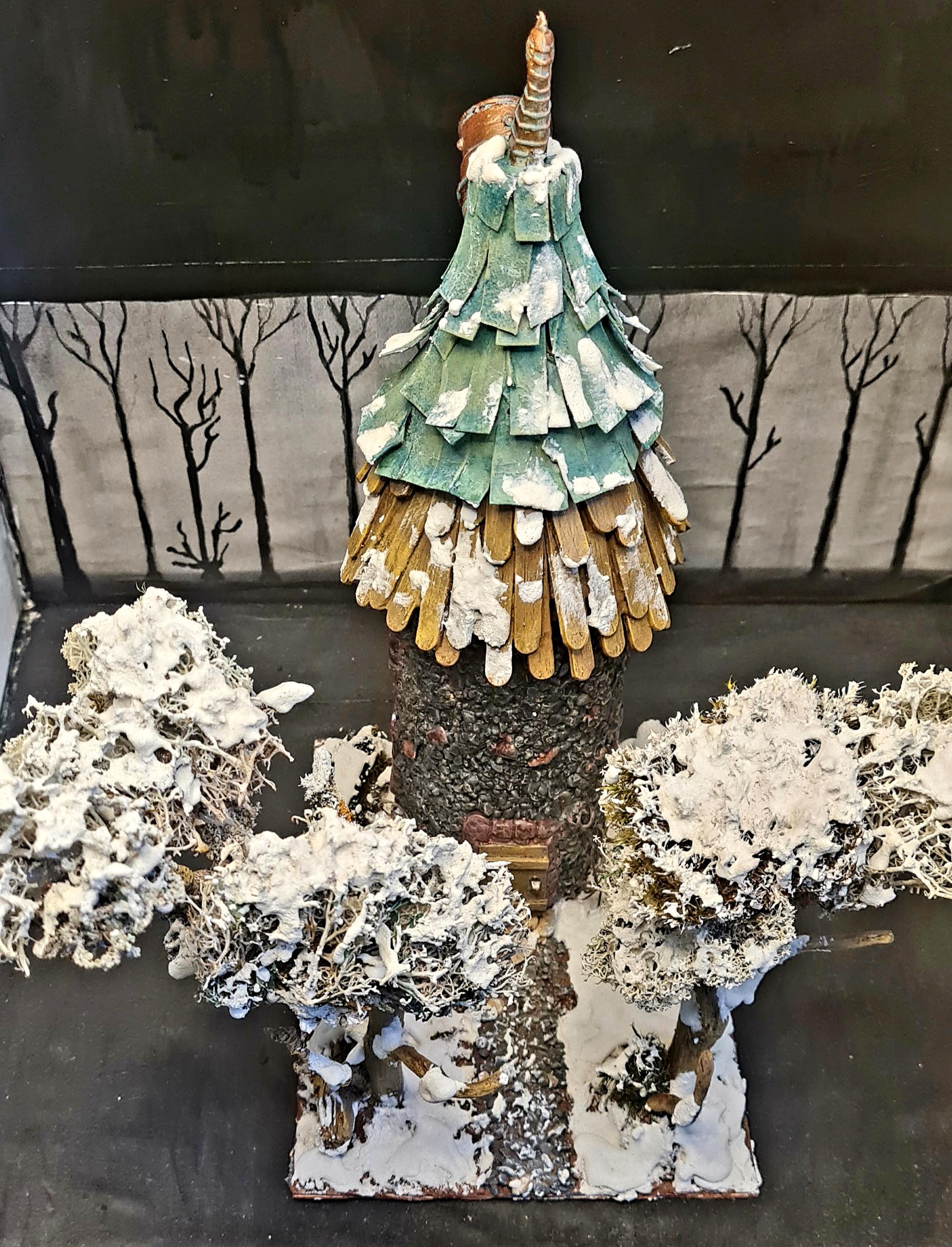 Astrologer, Buildings, Christmas Decoration, Christmas Ornaments, Do-it-yourself, Gift, House, New Year, Pebbles, Scratch Build, Snow, Telescope, Terrain, Tower, Trees, Wooden