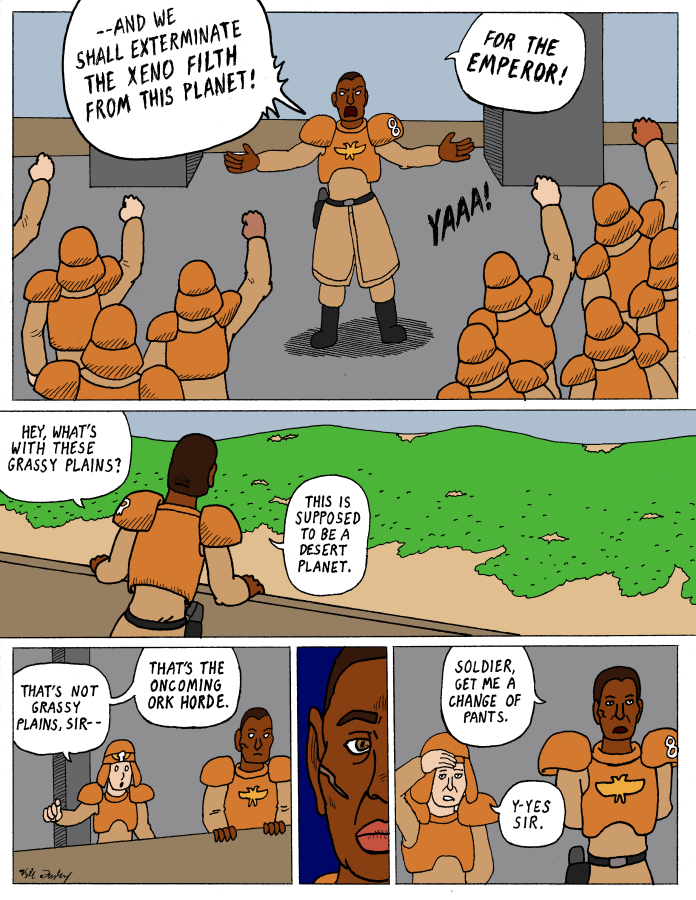 Cartoon, Humor, Imperial Guard, Orks