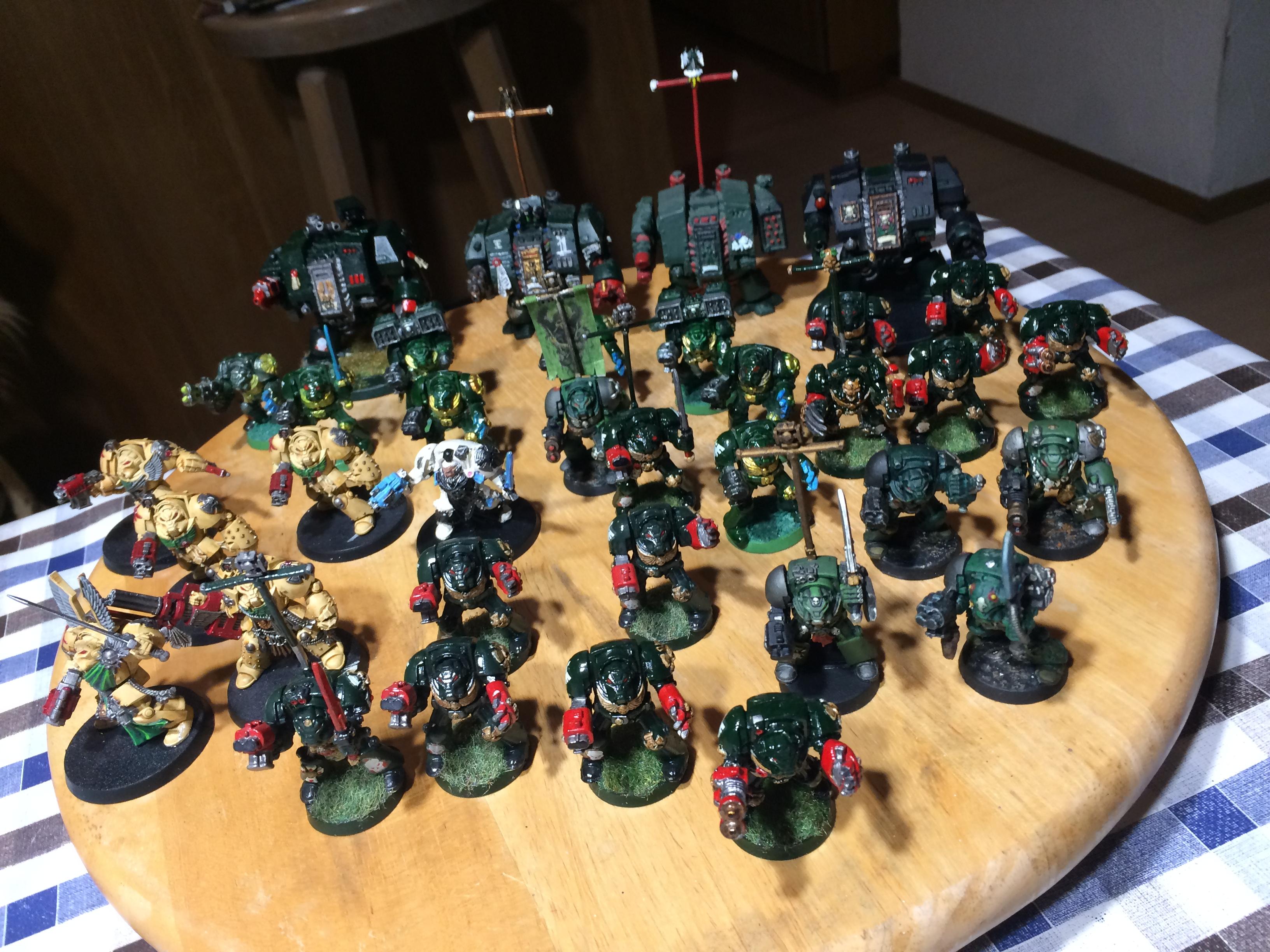 Angel, Dark, Dark Angels, Dreadnought, Green, Terminator Armor