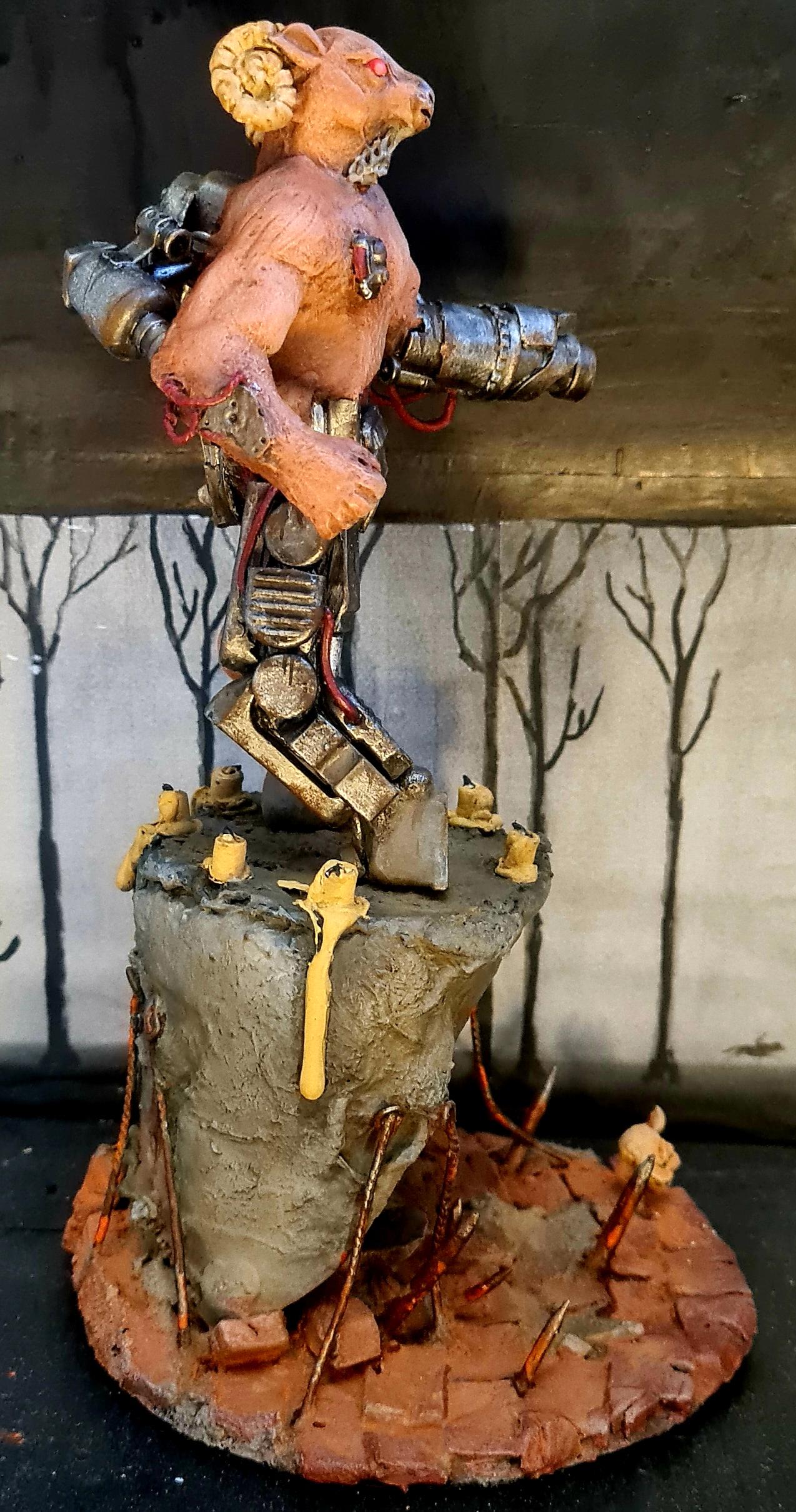 Candles, Chain, Cyberdemon, Cyborg, Daemons, Do-it-yourself, Doom, Gift, Missile Launcher, Putty, Scratch Build, Sculpting, Spikes, Terrain