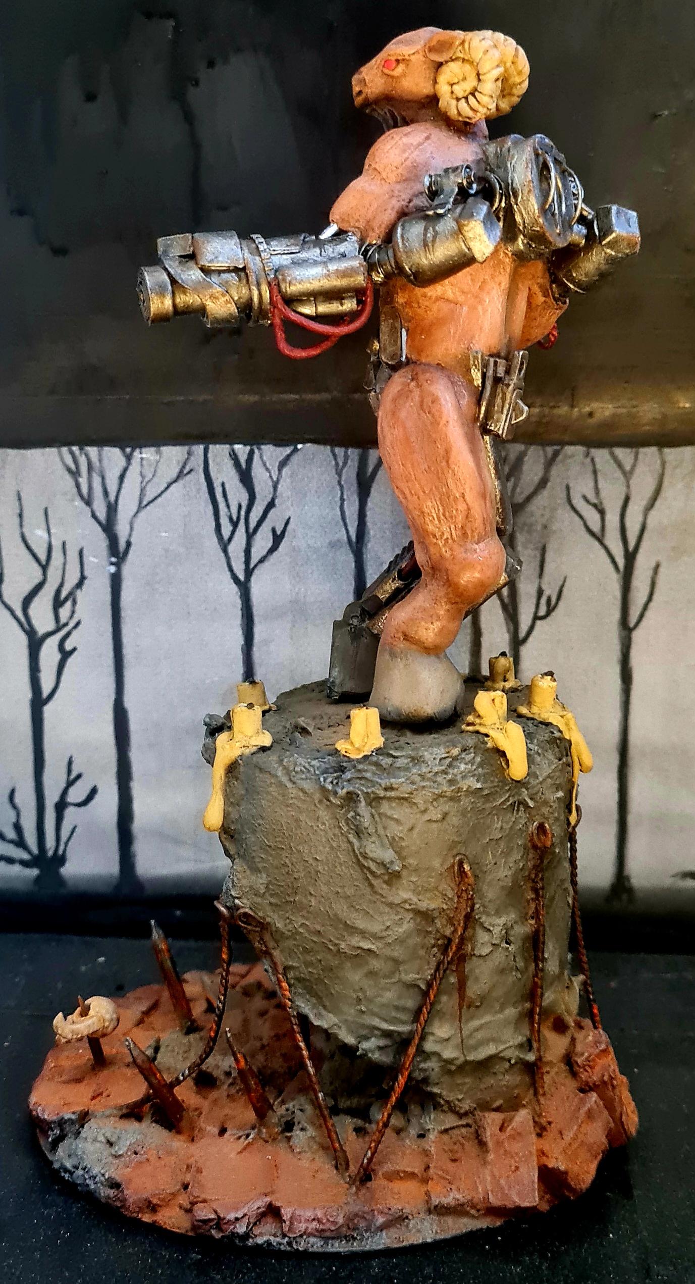 Candles, Chain, Cyberdemon, Cyborg, Daemons, Do-it-yourself, Doom, Gift, Missile Launcher, Putty, Scratch Build, Sculpting, Spikes, Terrain