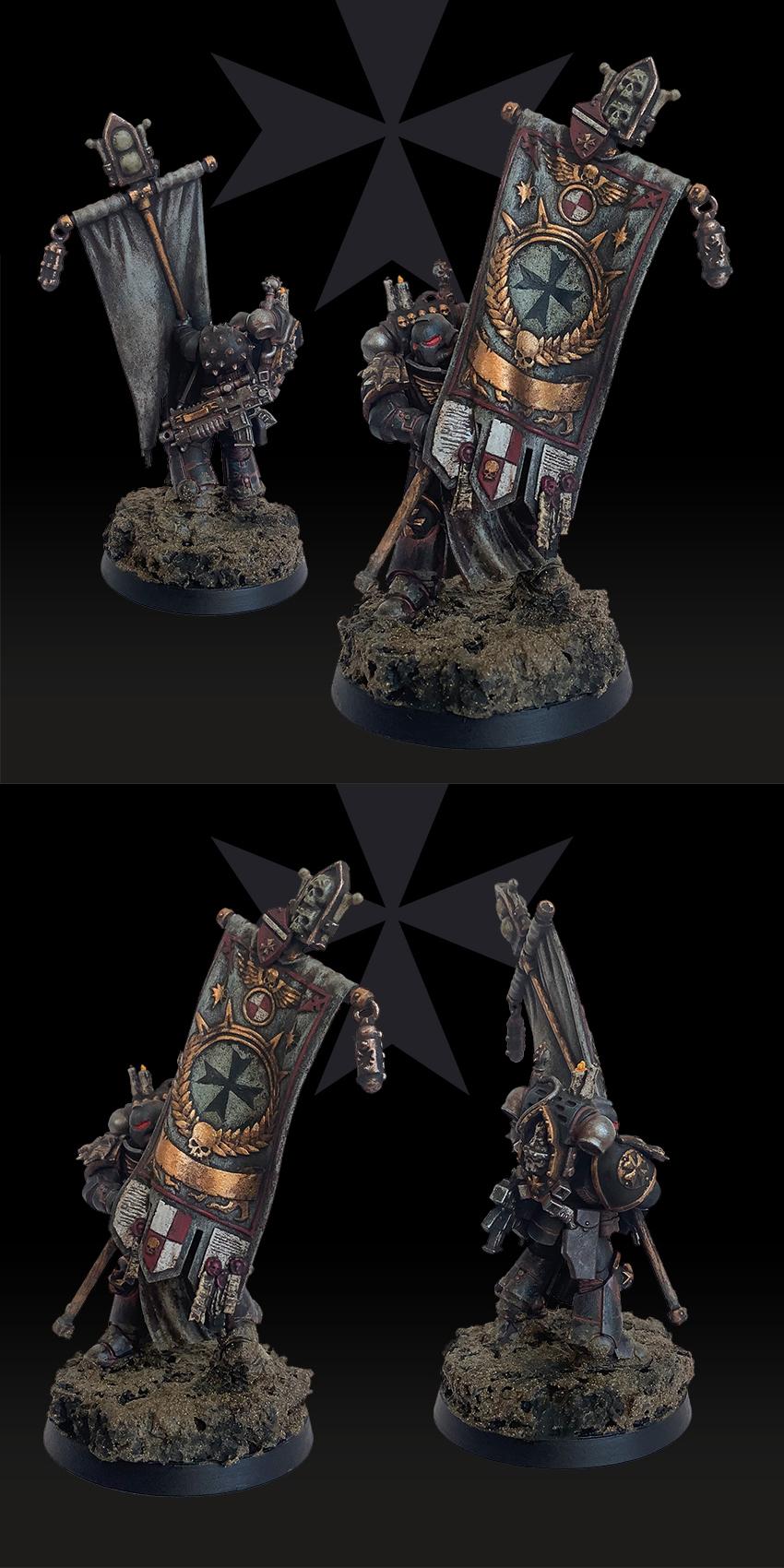 Black Templars, Grimdark, Grimdark40k, Space Marines, Stahlfried, Standard Bearer, Warhammer 40,000